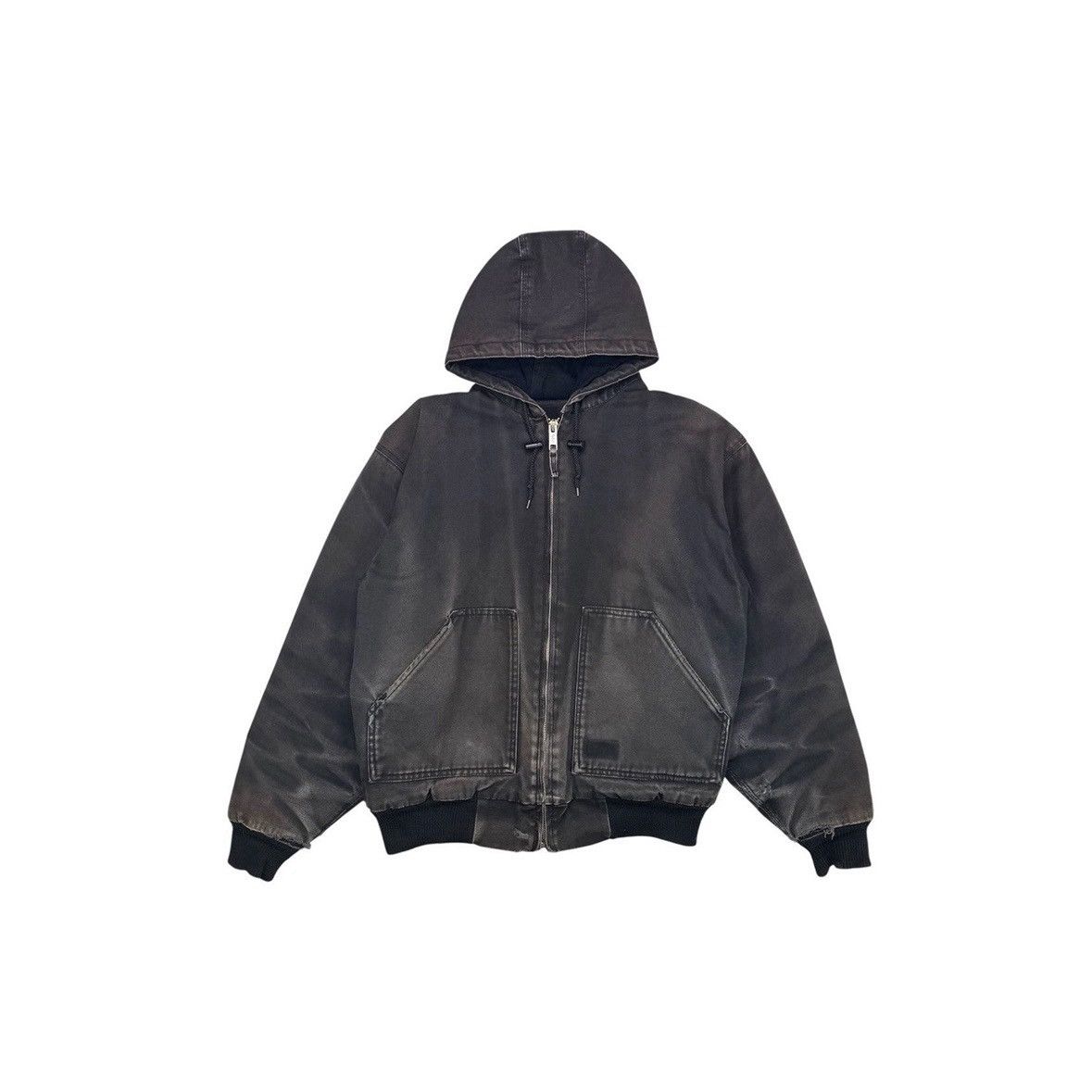 Vintage VINTAGE THRASHED FADED HOODED WORK JACKET Size US XL / EU 56 / 4 - 1 Thumbnail