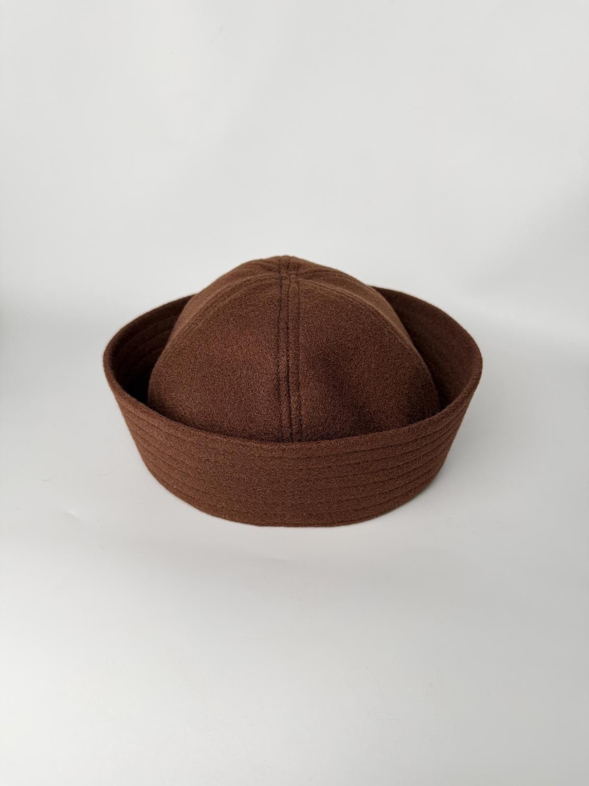 Japanese Brand Brown Wool Eyelet Beret Sailor Hat Y2K French Girl Size ONE SIZE - 5 Thumbnail