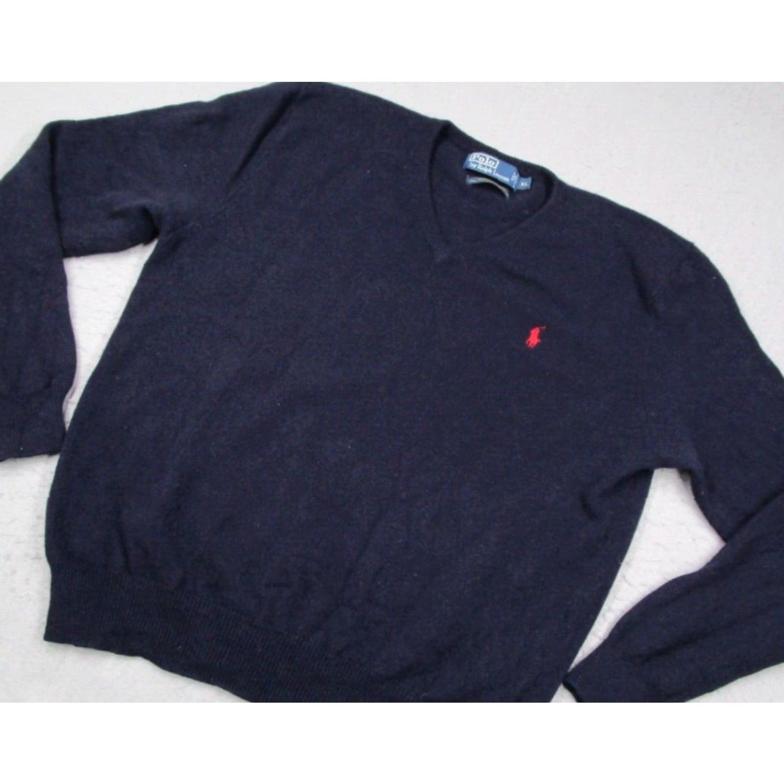 Polo Ralph Lauren VINTAGE Polo Ralph Lauren Sweater Men's XL Blue Wool Pullover V-Neck Casual Outfits Winter Size US XL / EU 56 / 4 - 2 Thumbnail