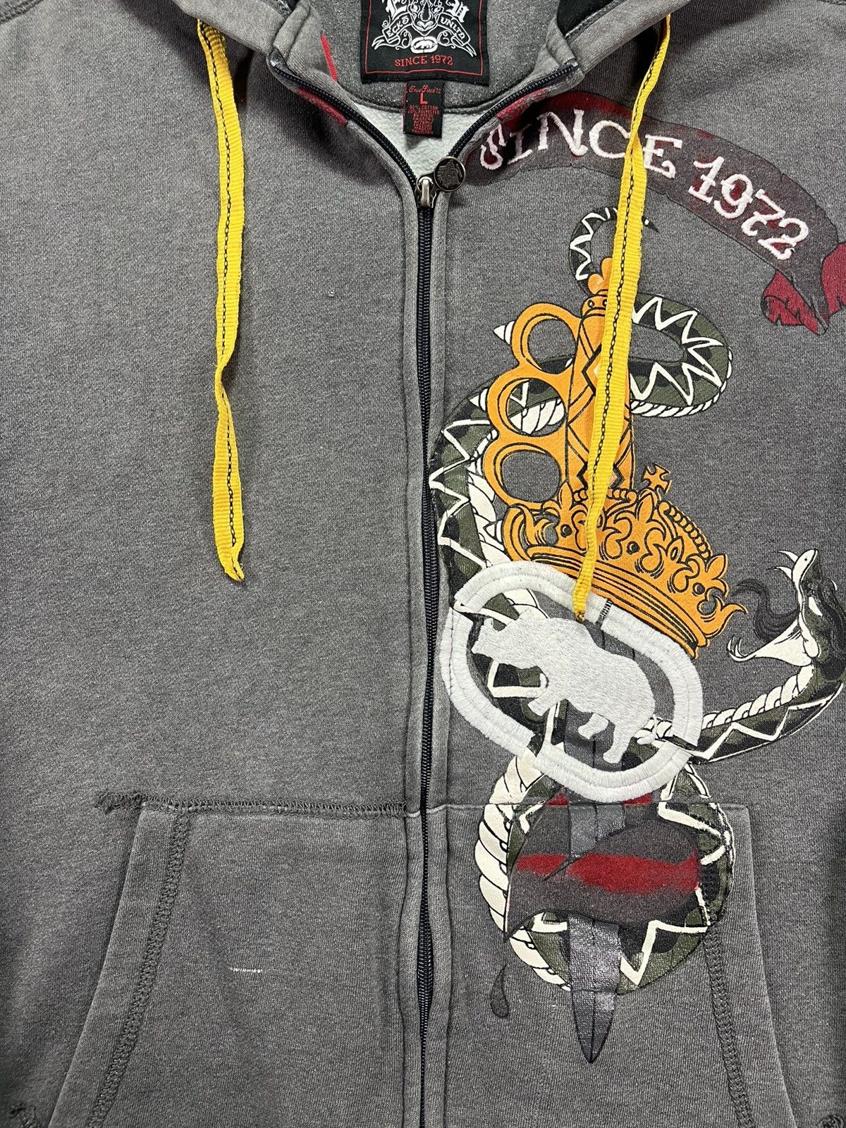 Ecko Unltd. Ecko Unltd Multilogo Embroidered Baggy Faded Zip Hoodie L XL Size US L / EU 52-54 / 3 - 6 Thumbnail