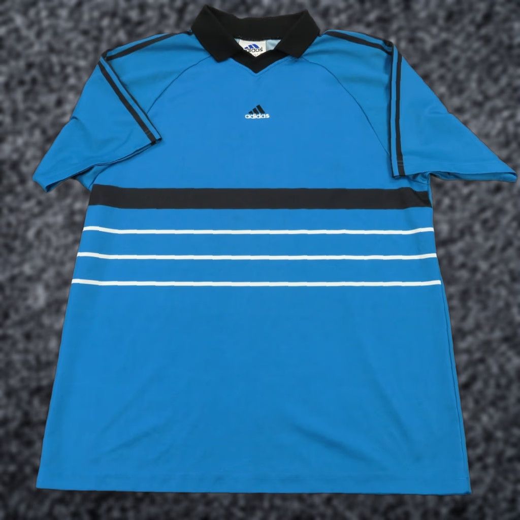 Adidas VTG Adidas Shirt Mens Large Made in USA Soccer Jersey Striped Embroidered 90s Sports USA Shirt Mens Large 90s Adidas Size US L / EU 52-54 / 3 - 1 Thumbnail