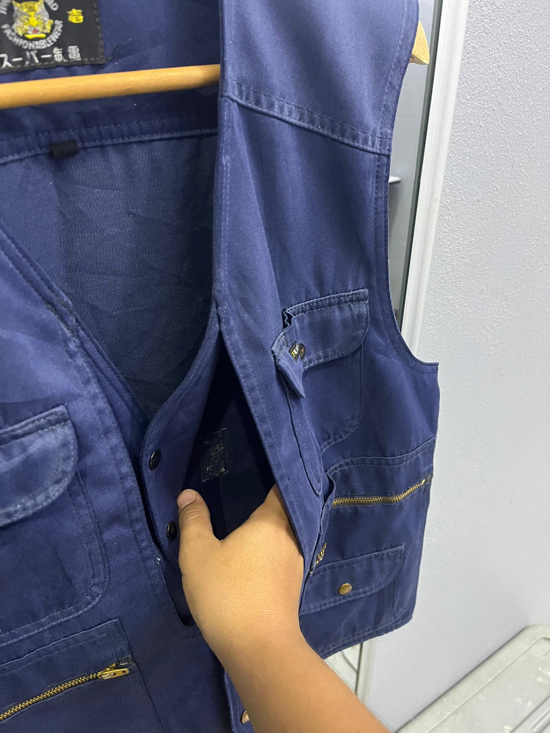 Japanese Brand Toraichi Japanese Workwear Utility Vest Indigo Size US M / EU 48-50 / 2 - 5 Thumbnail