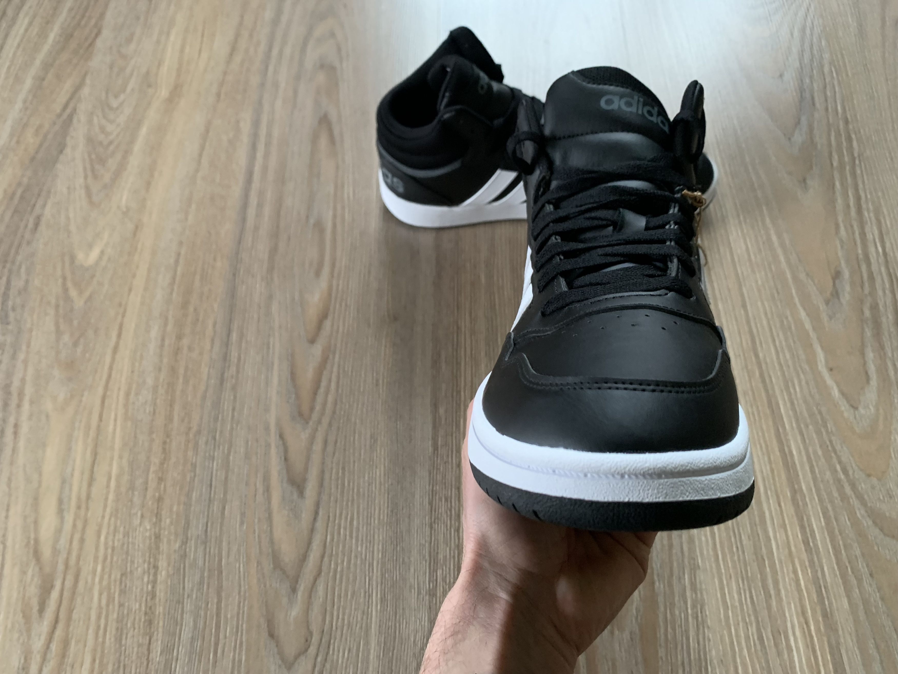 Adidas Adidas Hoops 3 Mid Black Sneakers Size US 10 / EU 43 - 4 Thumbnail