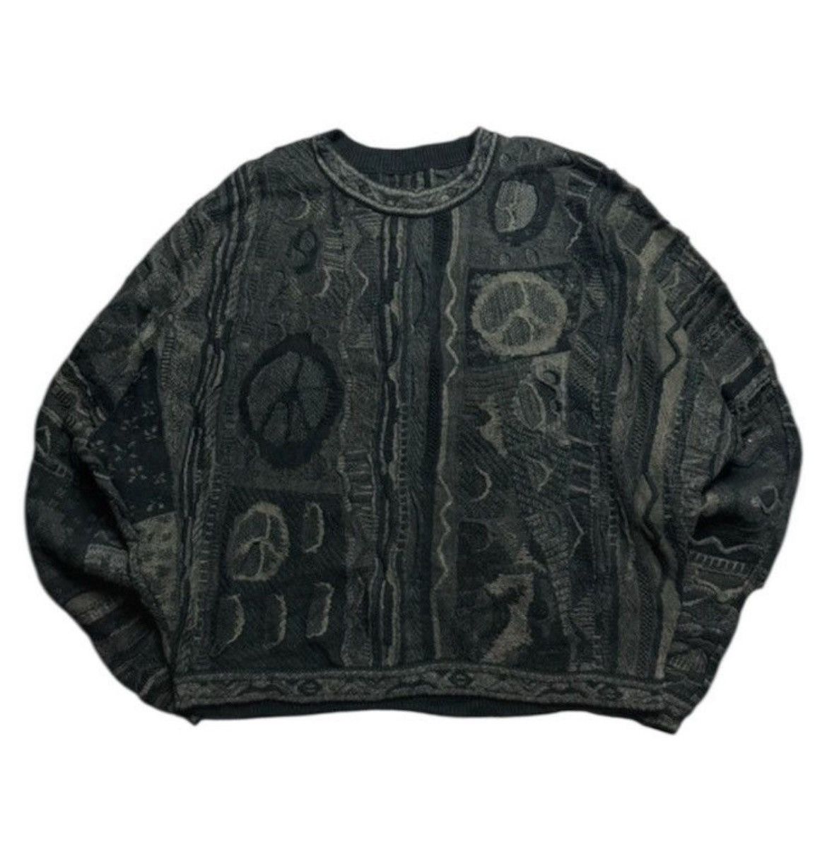 Kapital 7G Boro Gaudy Knit Sweater Cardigan Peace