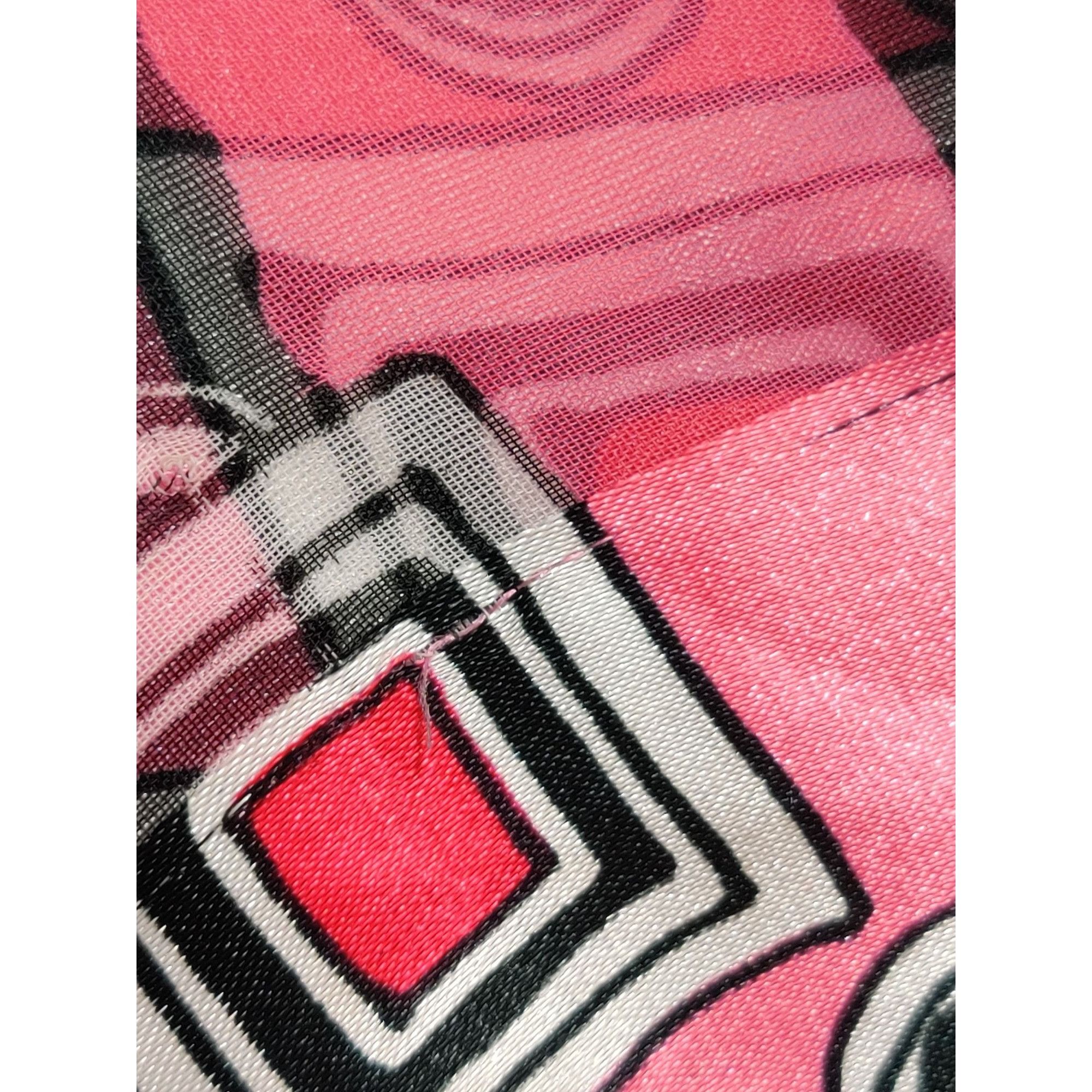 Other Womens Scarf Pink Black Geometric Print Lightweight Sheer Sq Size ONE SIZE - 6 Thumbnail