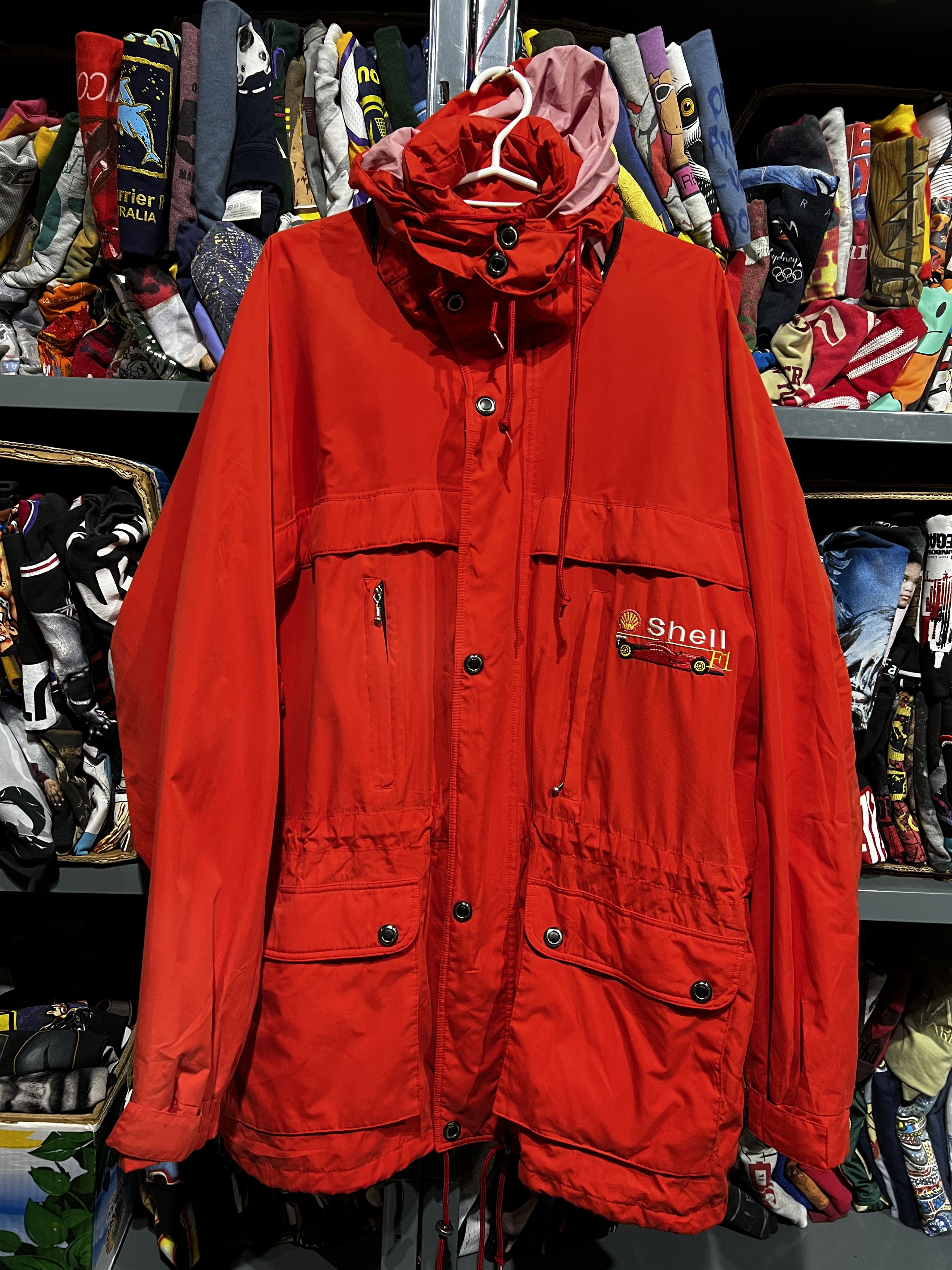 image of Formula Uno x Racing Shell Formula 1 Racing Vintage Jacket Size XL in Red, Men's