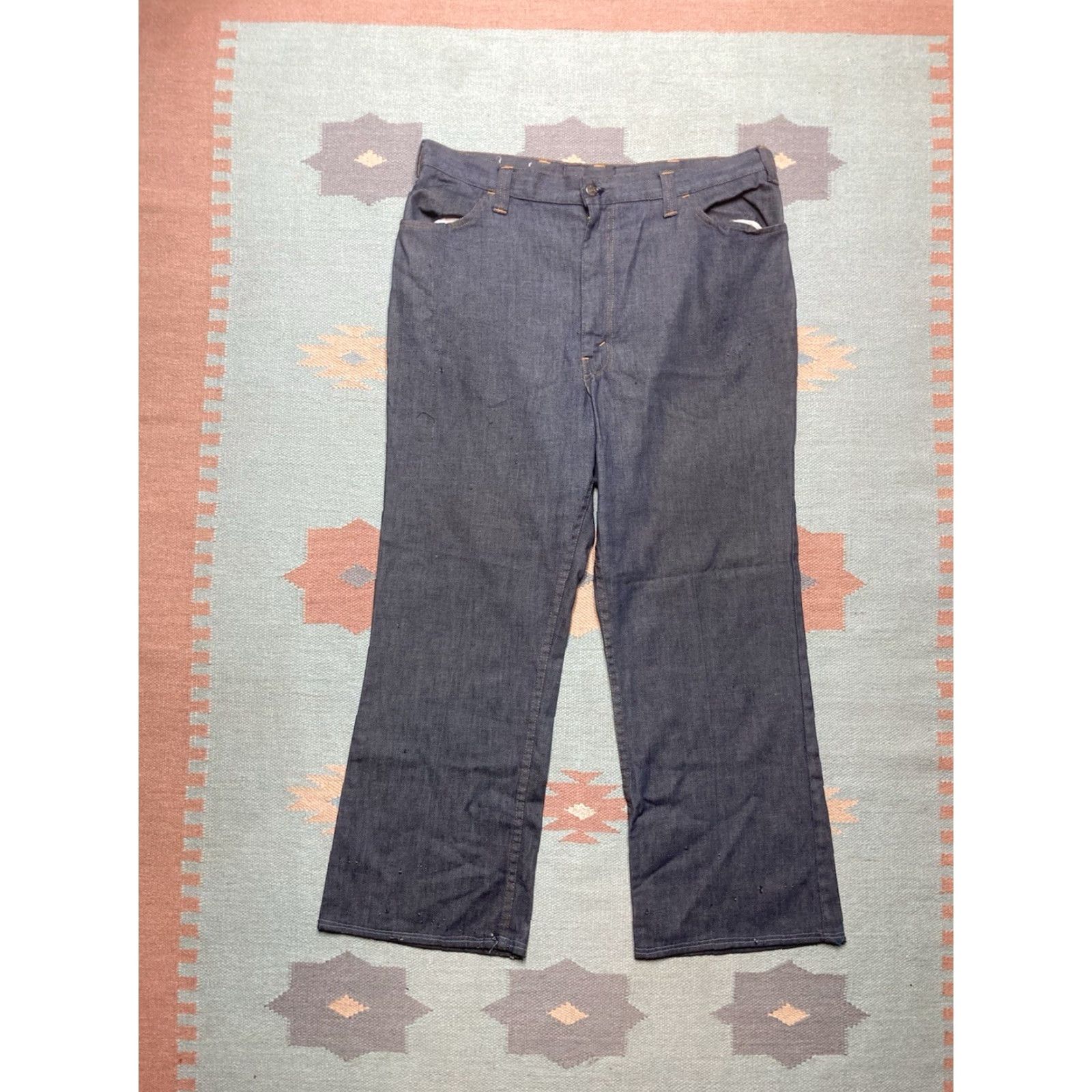 Levi's VINTAGE Levi’s 546 Orange Tab Bootcut Jeans 38x29 Men Dark Denim Big E 1970s Size US 38 / EU 54 - 6 Thumbnail