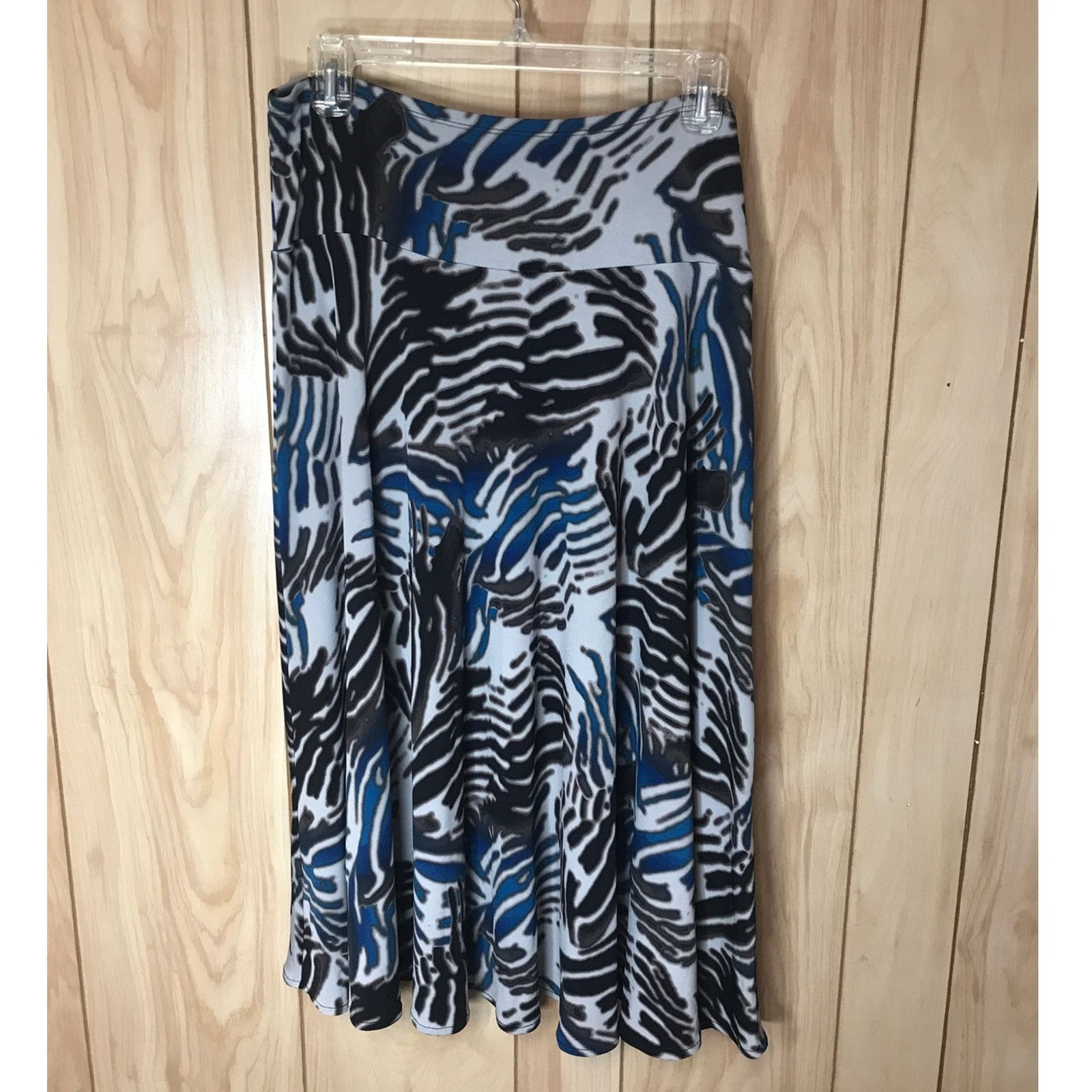 Other East 5th Zebra High Wasit Stretfh Flared Midi Skirt L Size 34" / US 12 / IT 48 - 2 Thumbnail