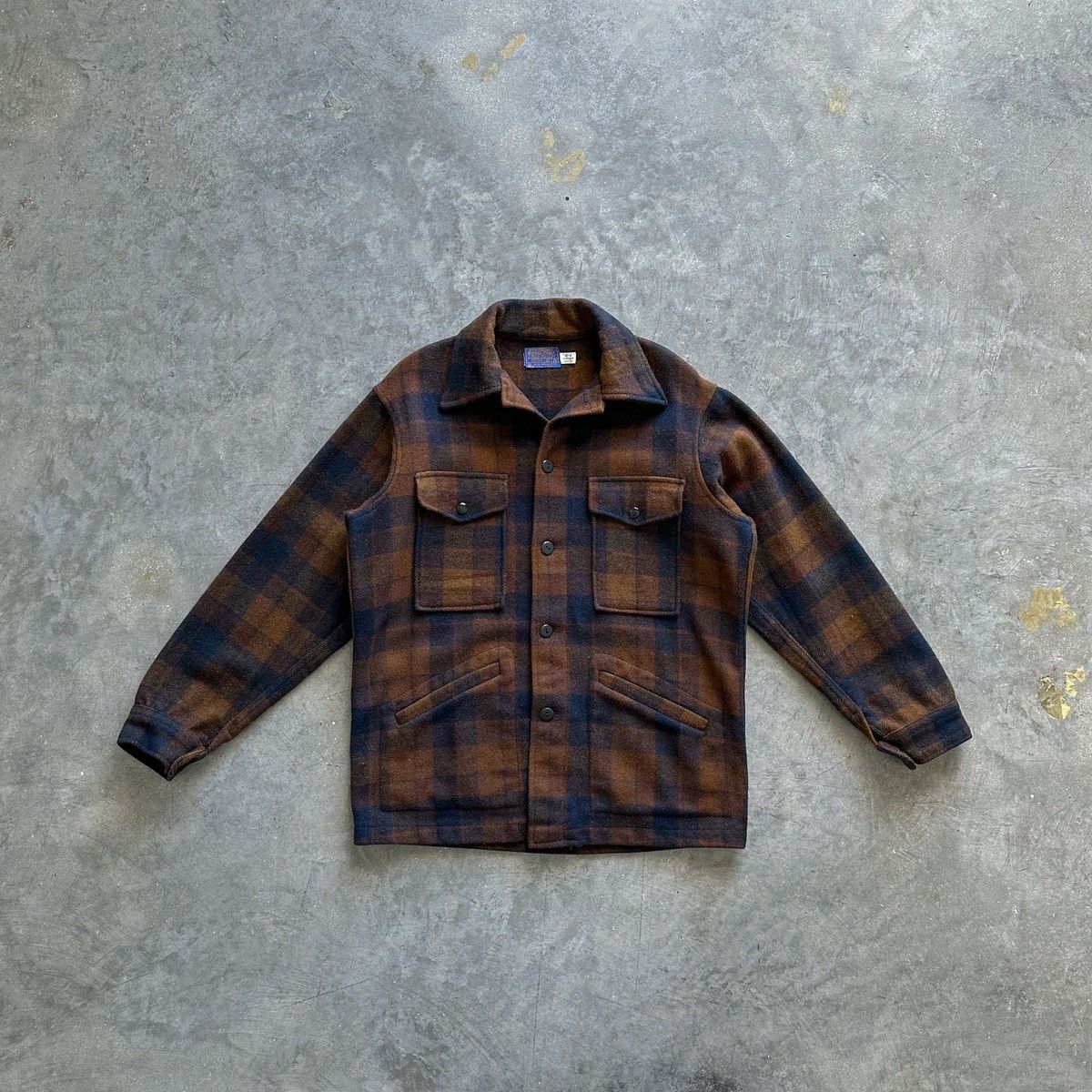 Pendleton VTG Pendleton Mackinaw Wool Plaid Overcoat Jacket USA Made ...