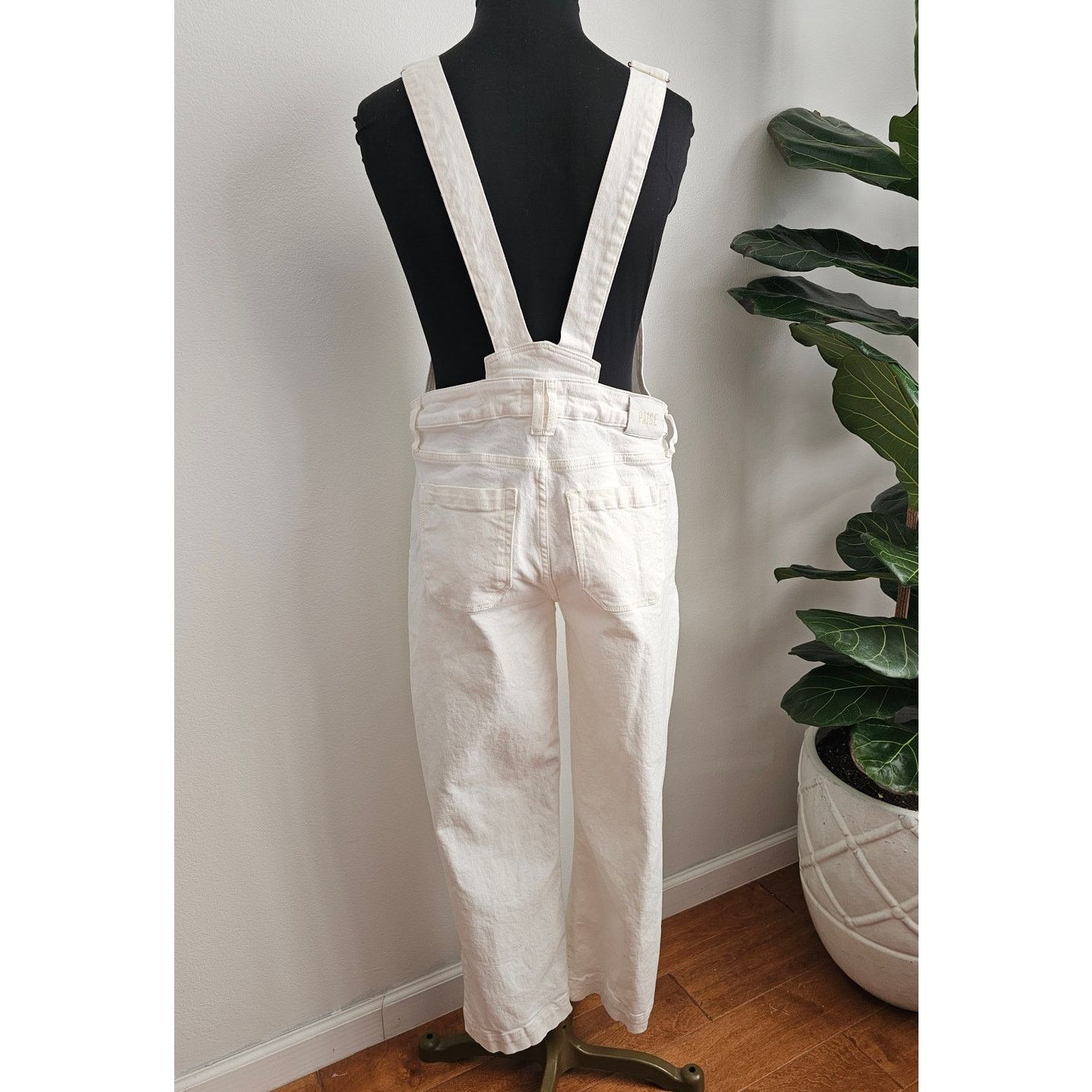 Paige PAIGE Claudine Denim Overalls Blank Canvas Ankle Flare 29 Size 29" - 5 Thumbnail
