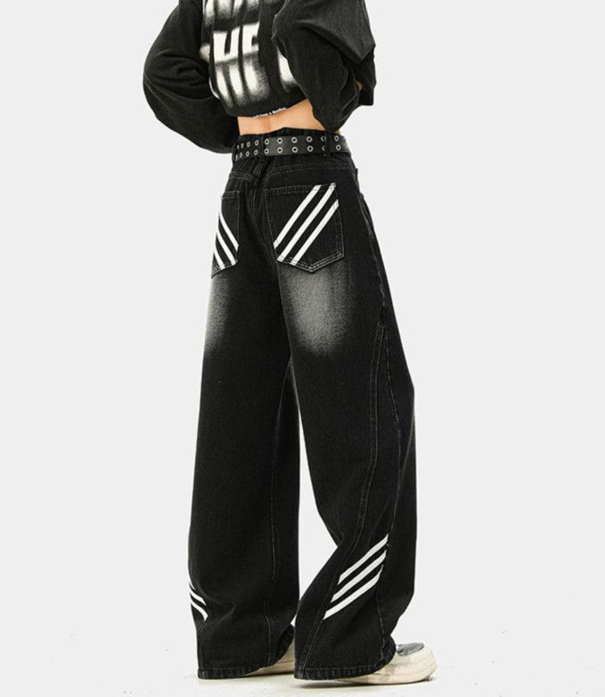 Japanese Brand Retro American high street straight patchwork work jeans Size US 32 / EU 48 - 2 Thumbnail