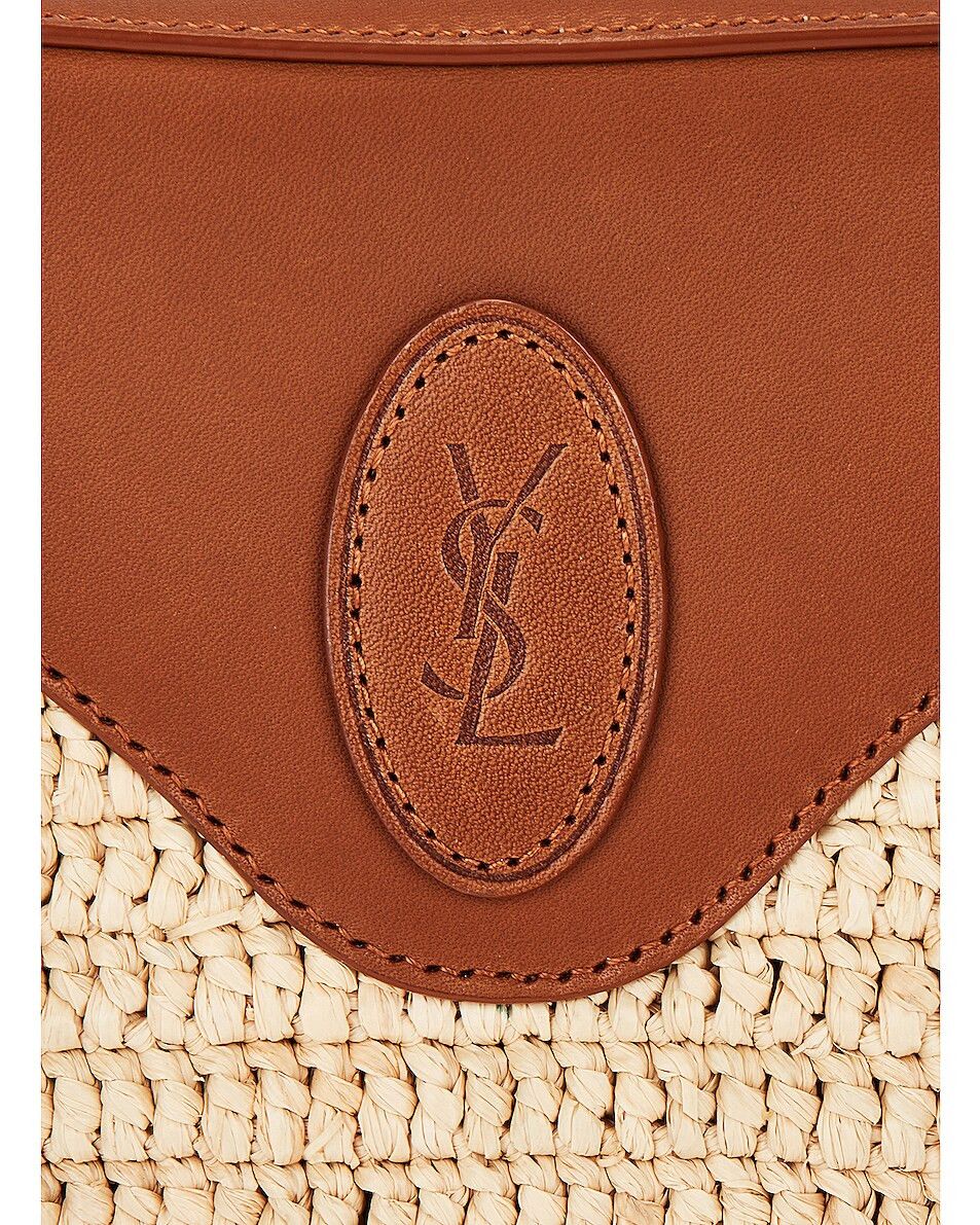 Saint Laurent Paris o1bcso1str0425 Size: OS/Le Coeur In Raffia in Natural/Brick Size ONE SIZE - 6 Thumbnail