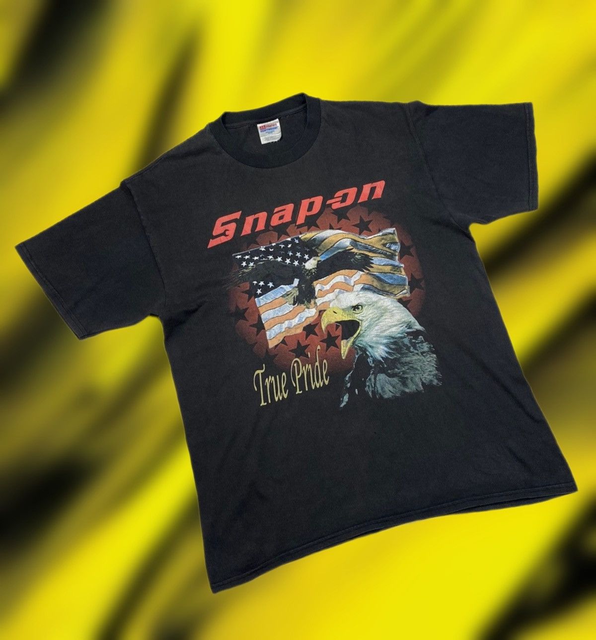 Vintage Vintage Single stitch Washed Snap on Tee Eagle made in Usa Size US S / EU 44-46 / 1 - 1 Thumbnail