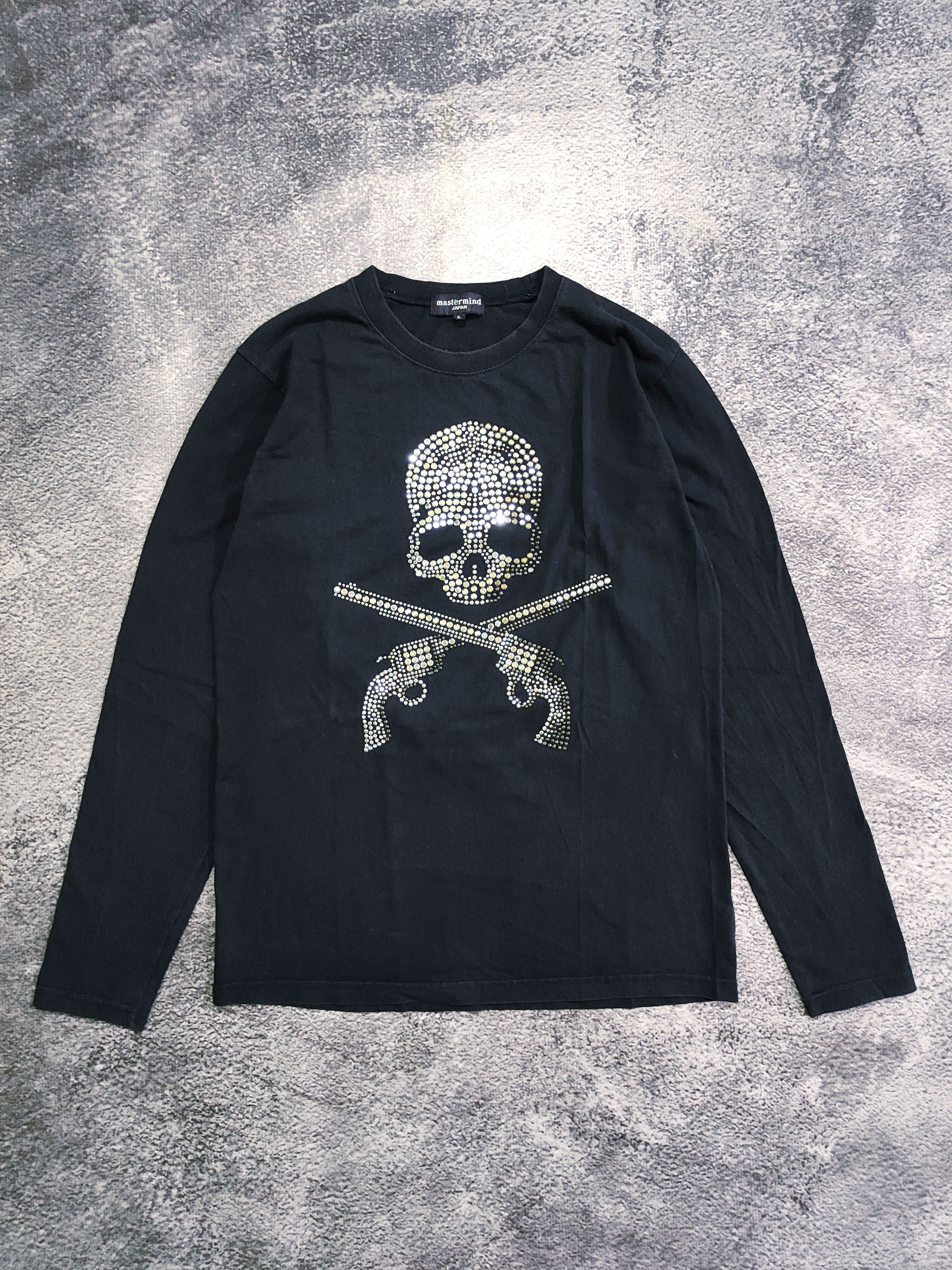 mastermind JAPAN スカル ラインストーン 長袖Tシャツ Mastermind Japan Diamond Skull Rhinestone Shirt | Grailed