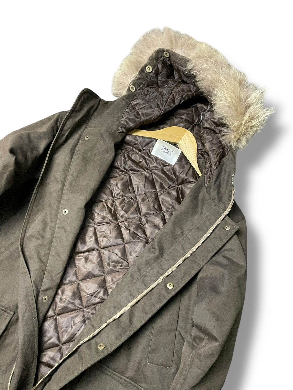 Japanese Brand × Takeo Kikuchi × Vintage Vintage TAKEO KIKUCHI Fur Lining Hooded Jacket (85) Size US XS / EU 42 / 0 - 7 Thumbnail