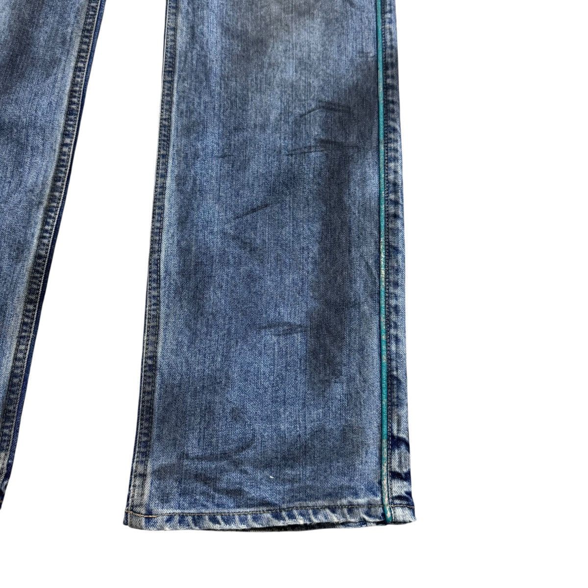 PPFM PPFM Distressed Denim Painted Airbrush Side Striped Jeans Size US 33 - 9 Thumbnail