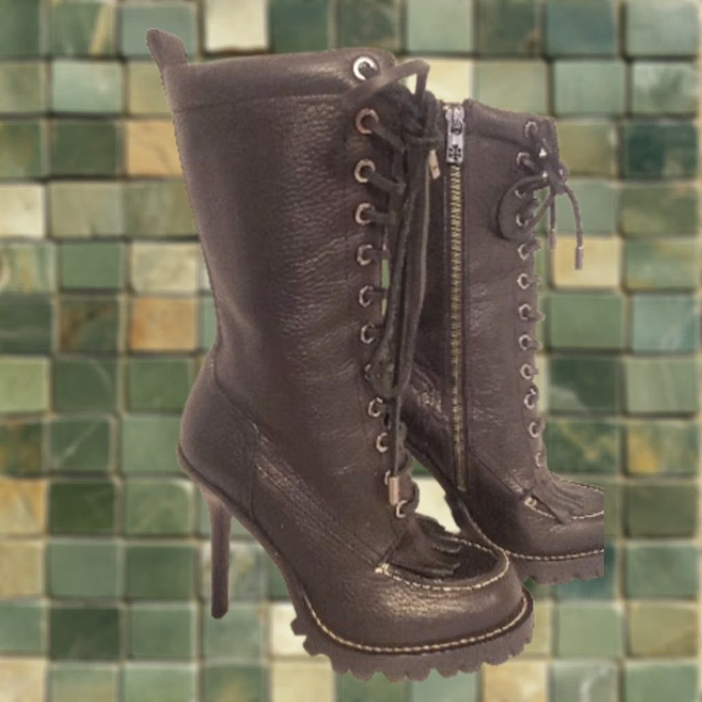 Tory Burch Tory Burch Trigg Stiletto Boot Black Leather 4" Heel Party/Cocktail Women Size 5 Size US 5 / IT 35 - 1 Thumbnail
