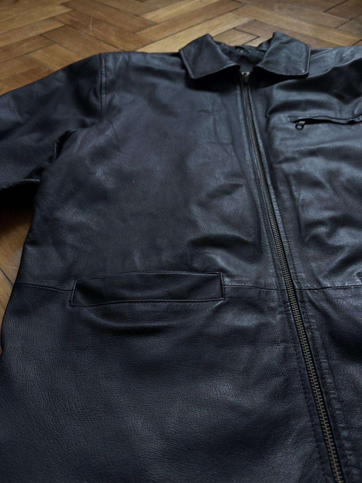 Leather Vintage Black Leather Jacket – Size 46 (Fits Like L) Size US M / EU 48-50 / 2 - 5 Thumbnail