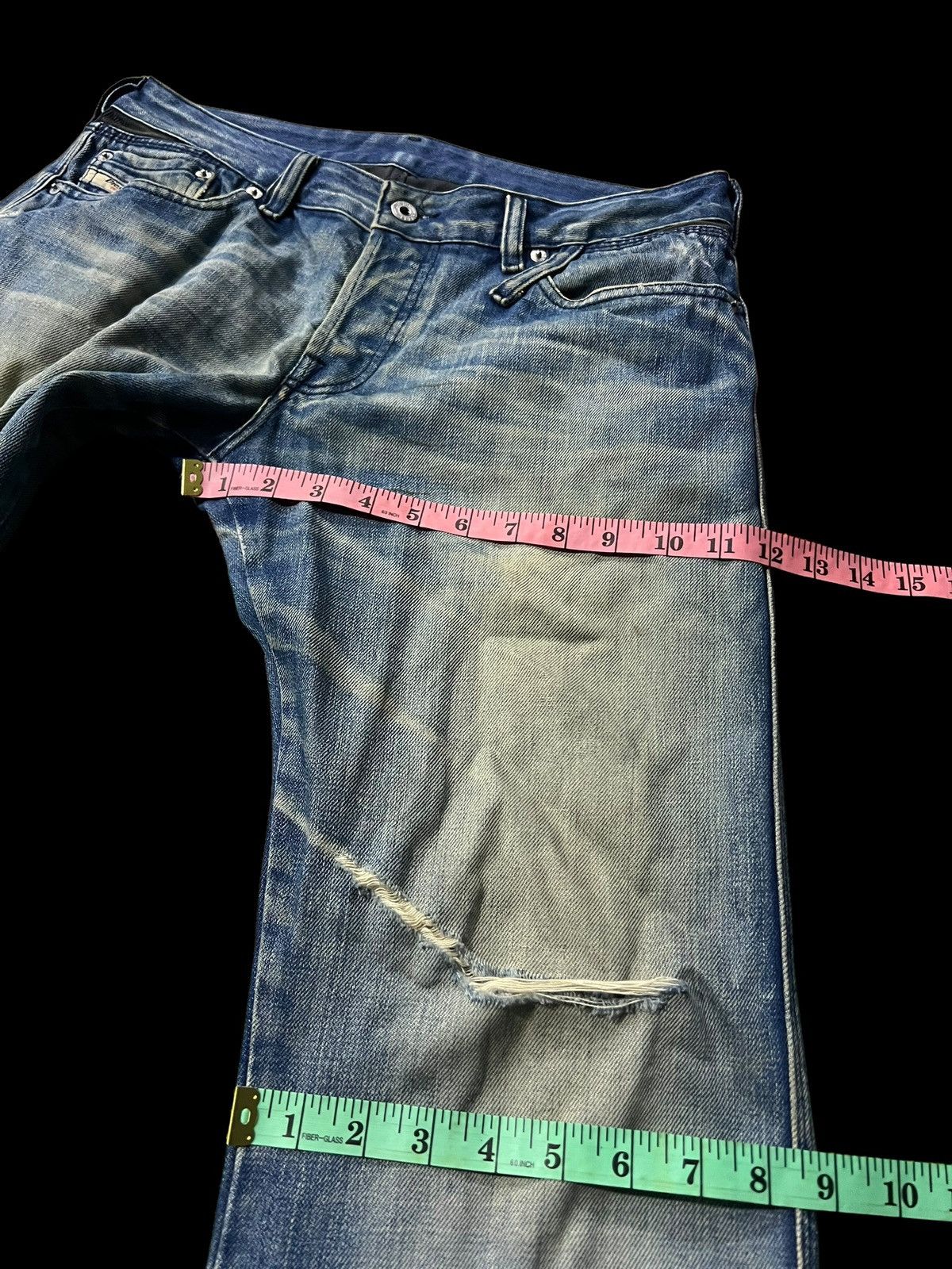 Diesel × If Six Was Nine × Le Grande Bleu (L.G.B.) 💥Baggy💥Diesel Industry Mud Wash Distress Jeans Size US 31 - 15 Thumbnail