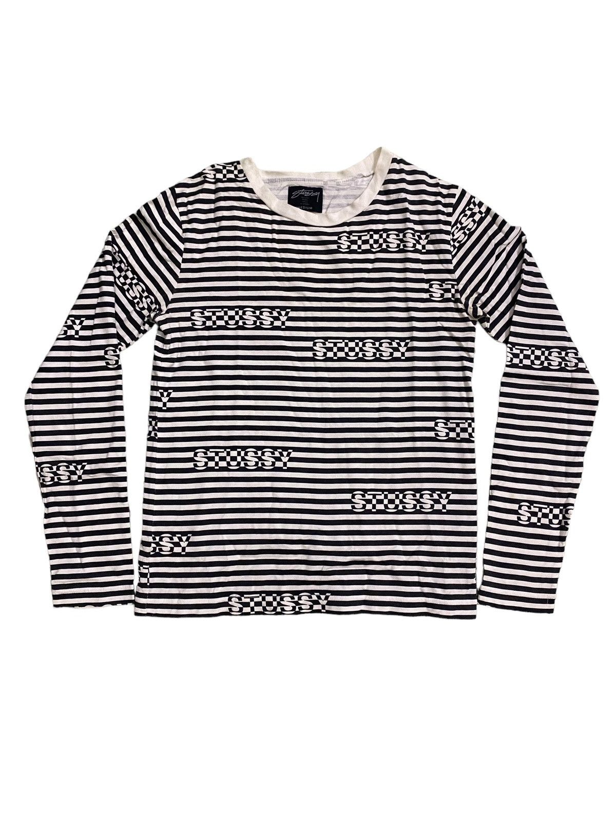 Stussy 💥 Stussy Monogram Stripe Shirt Size S / US 4 / IT 40 - 1 Thumbnail