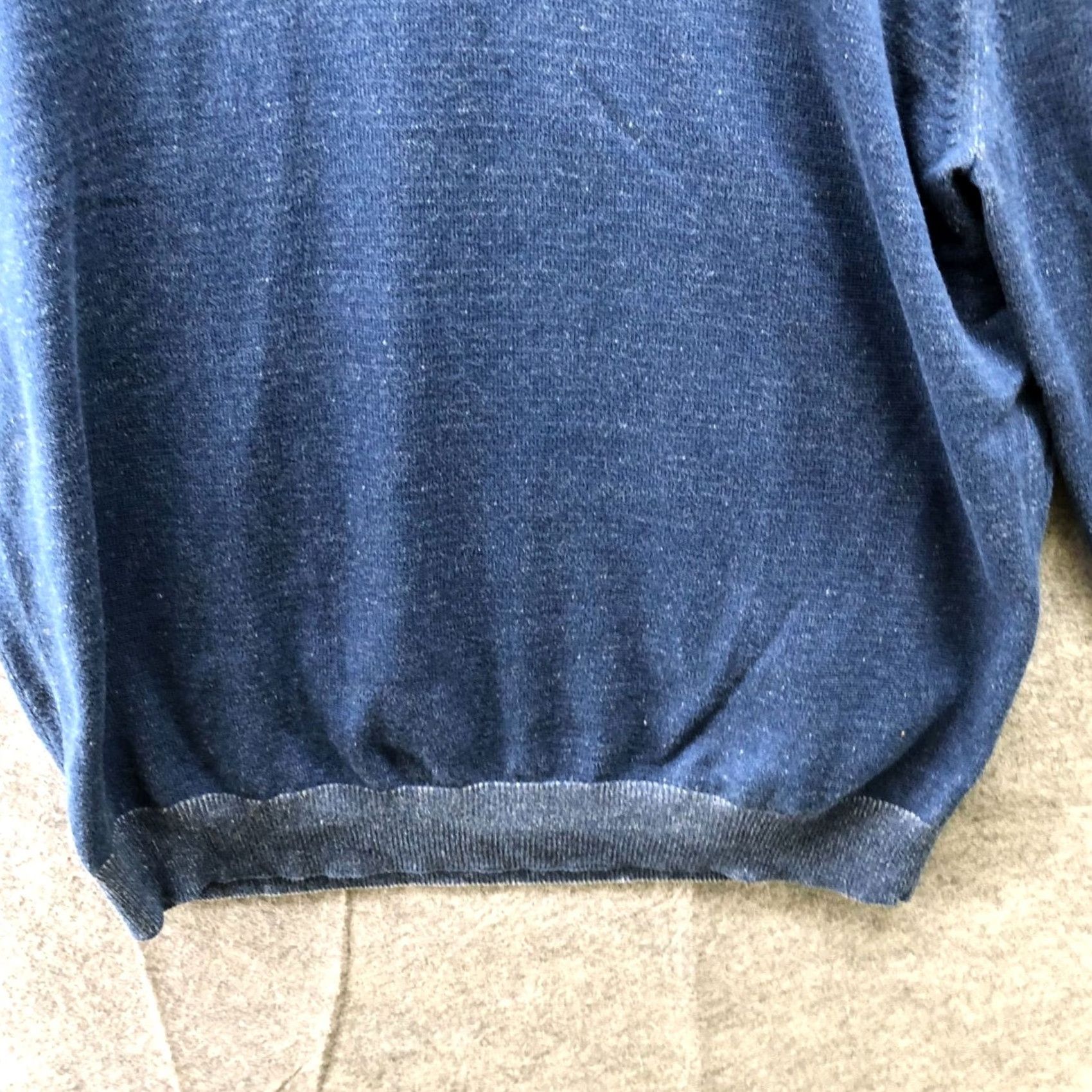Express EXPRESS V-Neck Sweater Mens XL Blue Pullover 100% Cotton Casual Knit Pullover Long Sleeve Size US XL / EU 56 / 4 - 8 Thumbnail