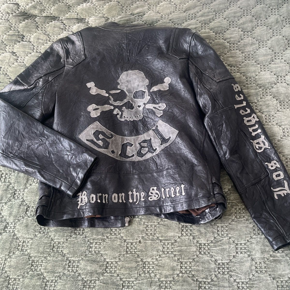 Christian Audigier Christian Audigier SMET leather biker jacket Size L / US 10 / IT 46 - 1 Thumbnail