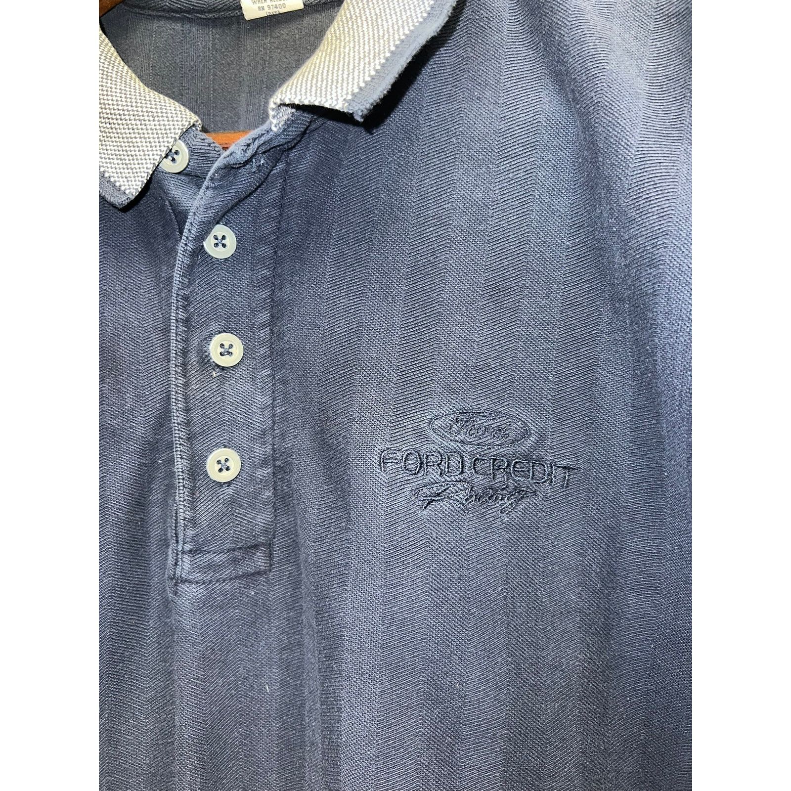 Vintage Vintage Ford Racing Polo Shirt Credit Race Blue Top XL VTG Size US XL / EU 56 / 4 - 3 Thumbnail