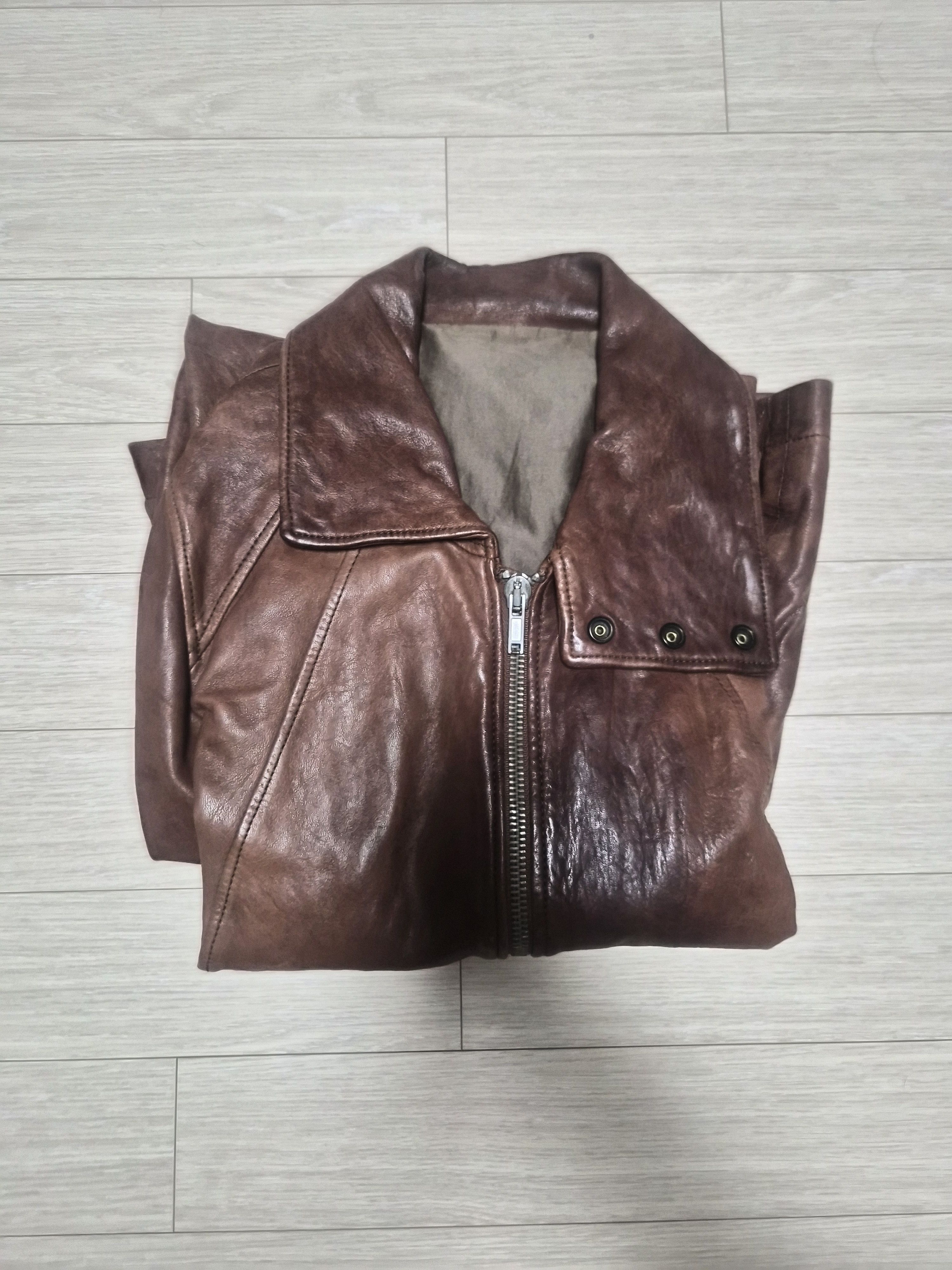 Rick Owens Rick Owens High Neck Intarsia Hammered Lamb Leather