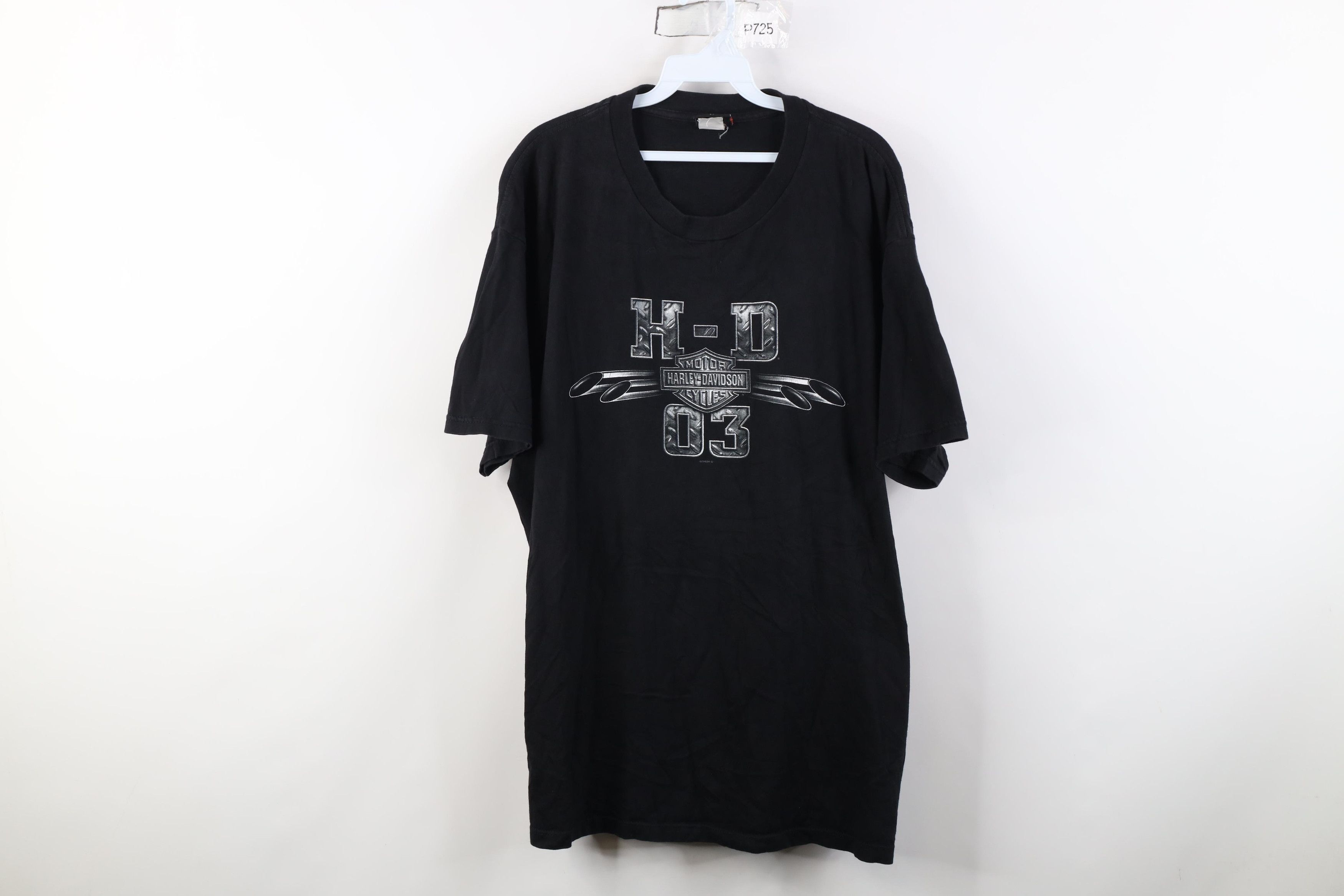 Harley Davidson Vintage Y2K 2003 Harley Davidson Chrome Plate T-Shirt USA Size US XXL / EU 58 / 5 - 1 Thumbnail