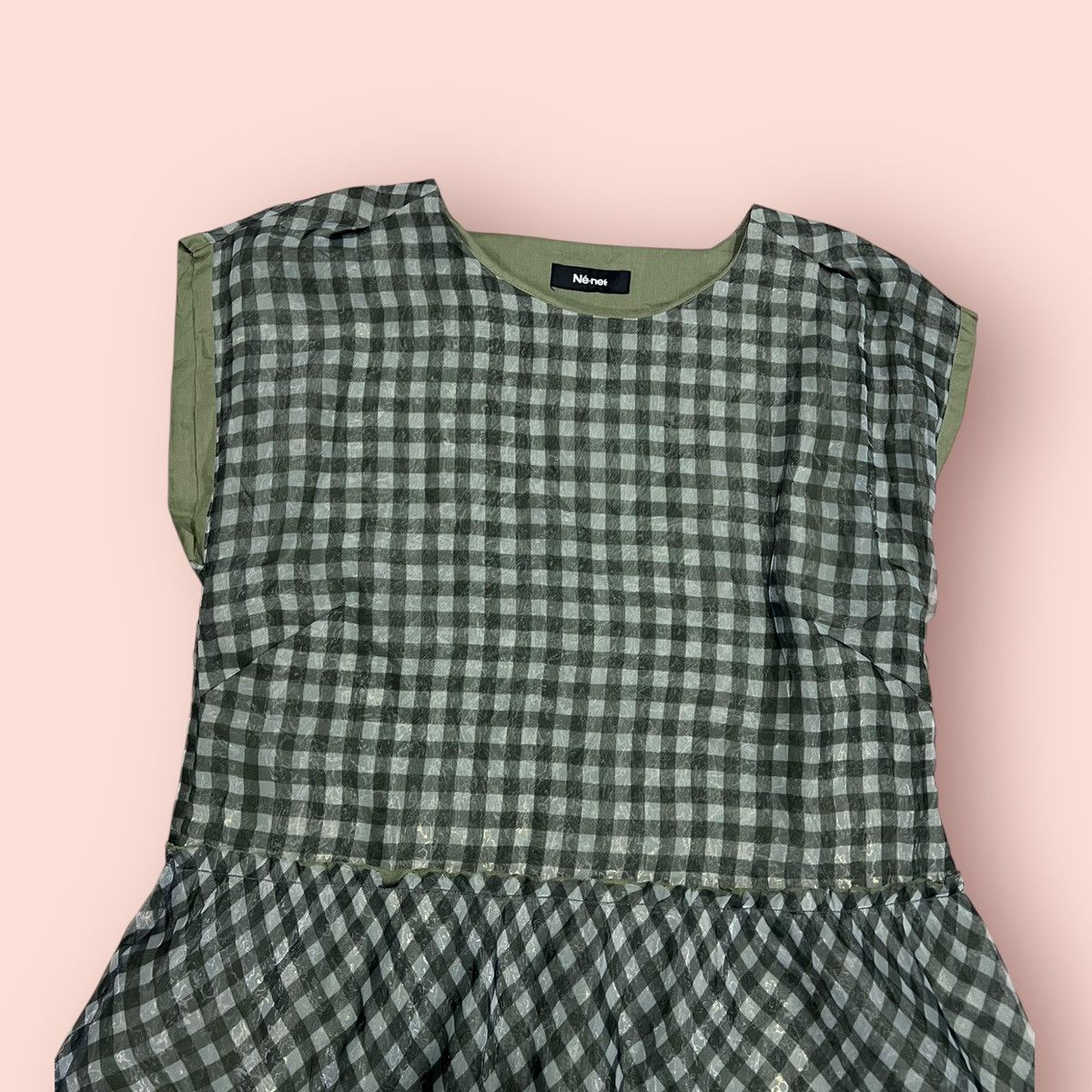 Issey Miyake × Ne-Net × Pleats Please Issey Miyake NE-NET BY ISSEY MIYAKE CHECKERED POP GOWN DRESS Size M / US 6-8 / IT 42-44 - 12 Thumbnail
