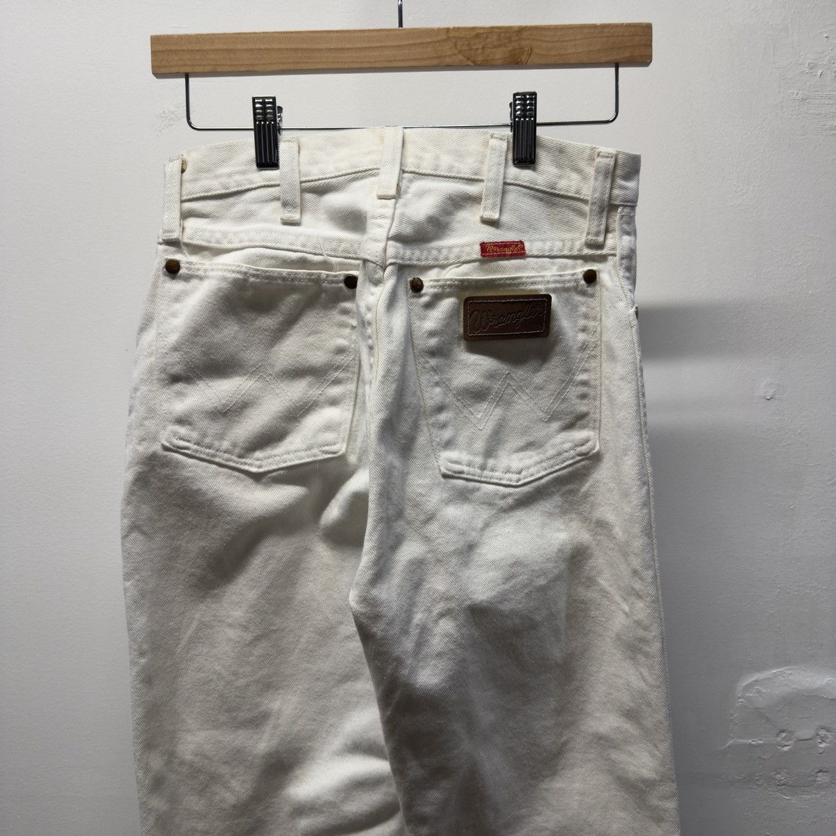 Vintage Wrangler White Denim Jeans Straight Fit ERD Grunge RRL Size 26" / US 2 / IT 38 - 4 Thumbnail