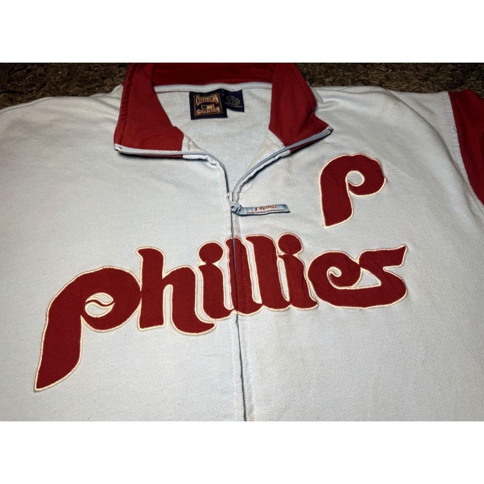 Vintage Majestic Phillies Jacket XL Powder Blue Cooperstown Varsity 2XL Size US XXL / EU 58 / 5 - 4 Thumbnail