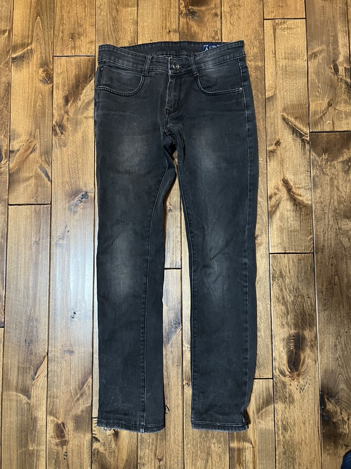 image of Vintage Armani Skinny Jeans in Blacks, Men's (Size 30)
