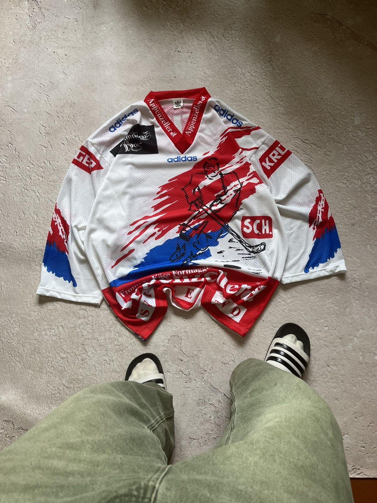 Adidas Vintage Adidas Hockey Jersey / Longsleeve 90s Size US L / EU 52-54 / 3 - 1 Thumbnail