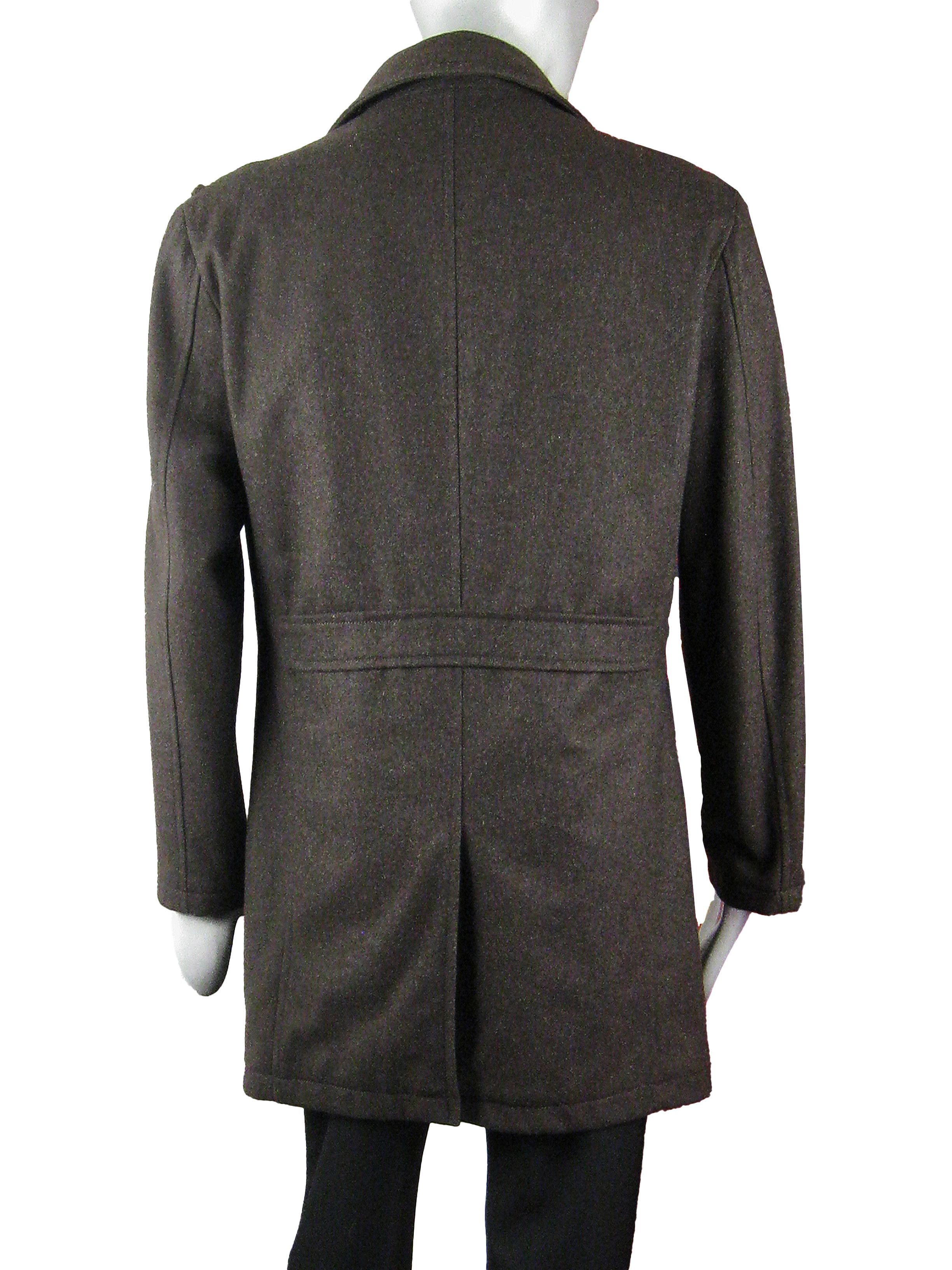 Vintage Y2K John Rocha men's woolen double-breasted dark brown coat Size US M / EU 48-50 / 2 - 9 Thumbnail