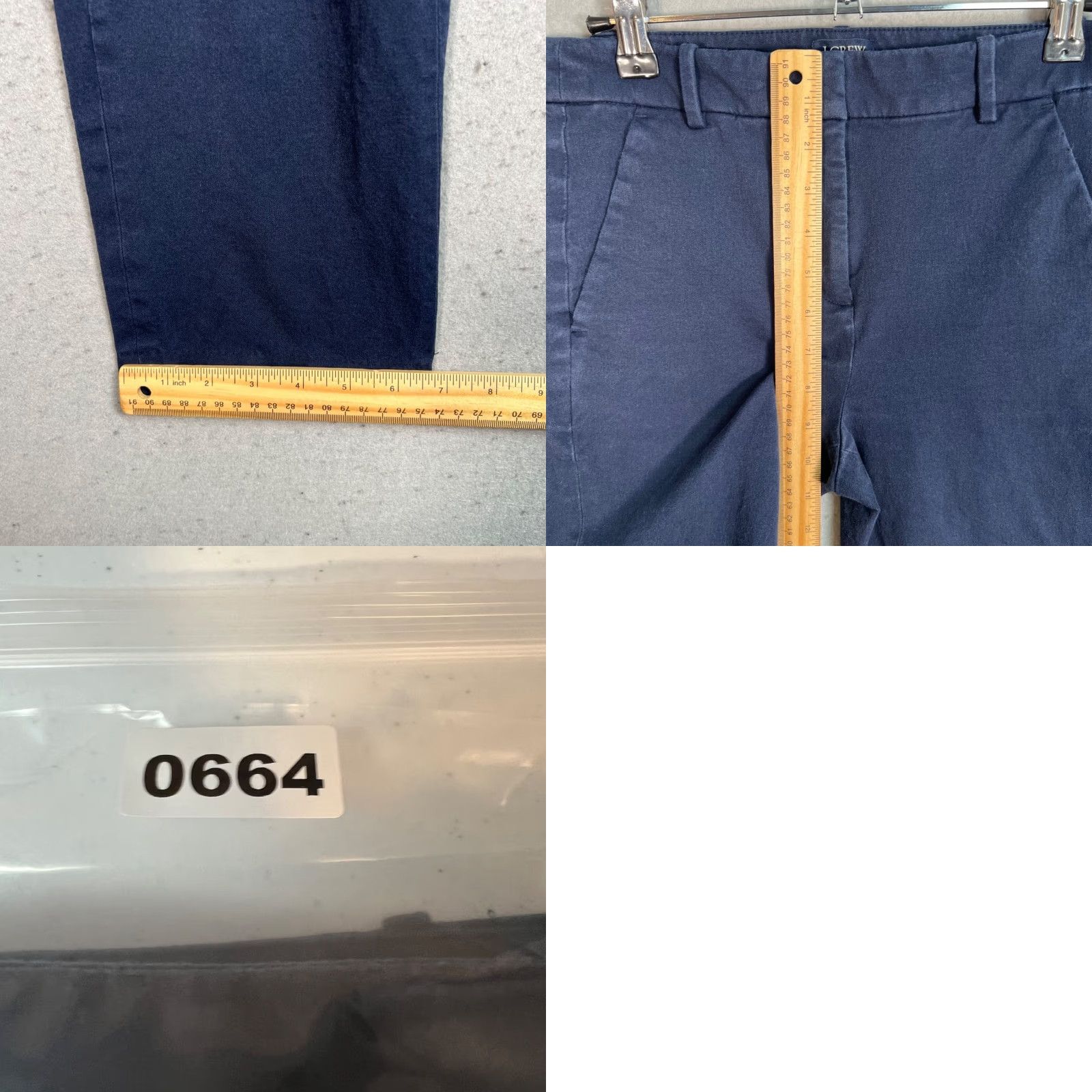 J.Crew J.Crew Kallie Womens Slim Fit Dress Pants - Navy Blue, Size 12, Cotton Blend, Flat Front, Straight Leg, Regular, Officewear, Womens Size 34" / US 12 / IT 48 - 8 Thumbnail