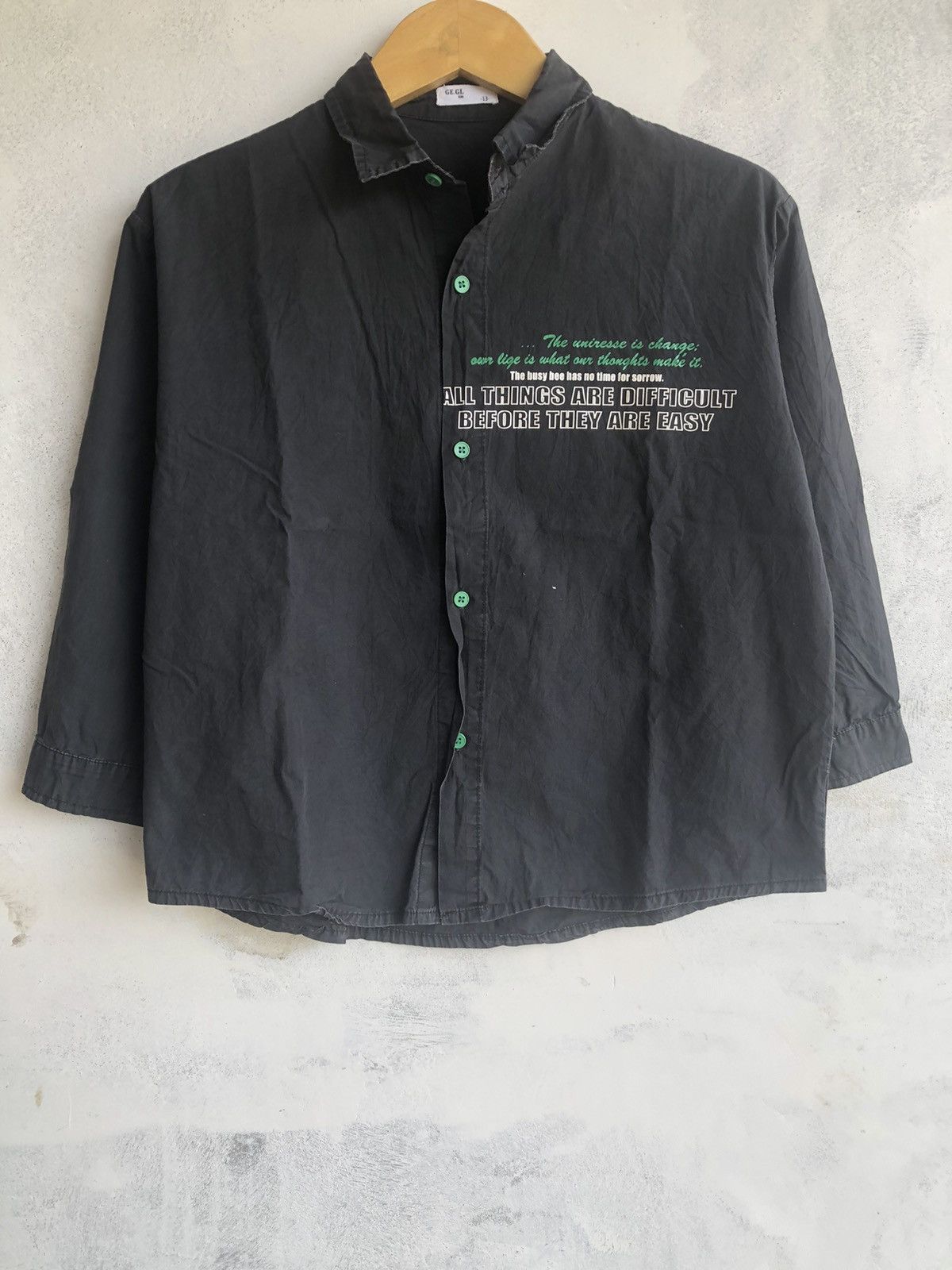 Hysteric Glamour Japanese Poem Joy or Sorrow Button Shirt Yohji Style Size US M / EU 48-50 / 2 - 1 Thumbnail