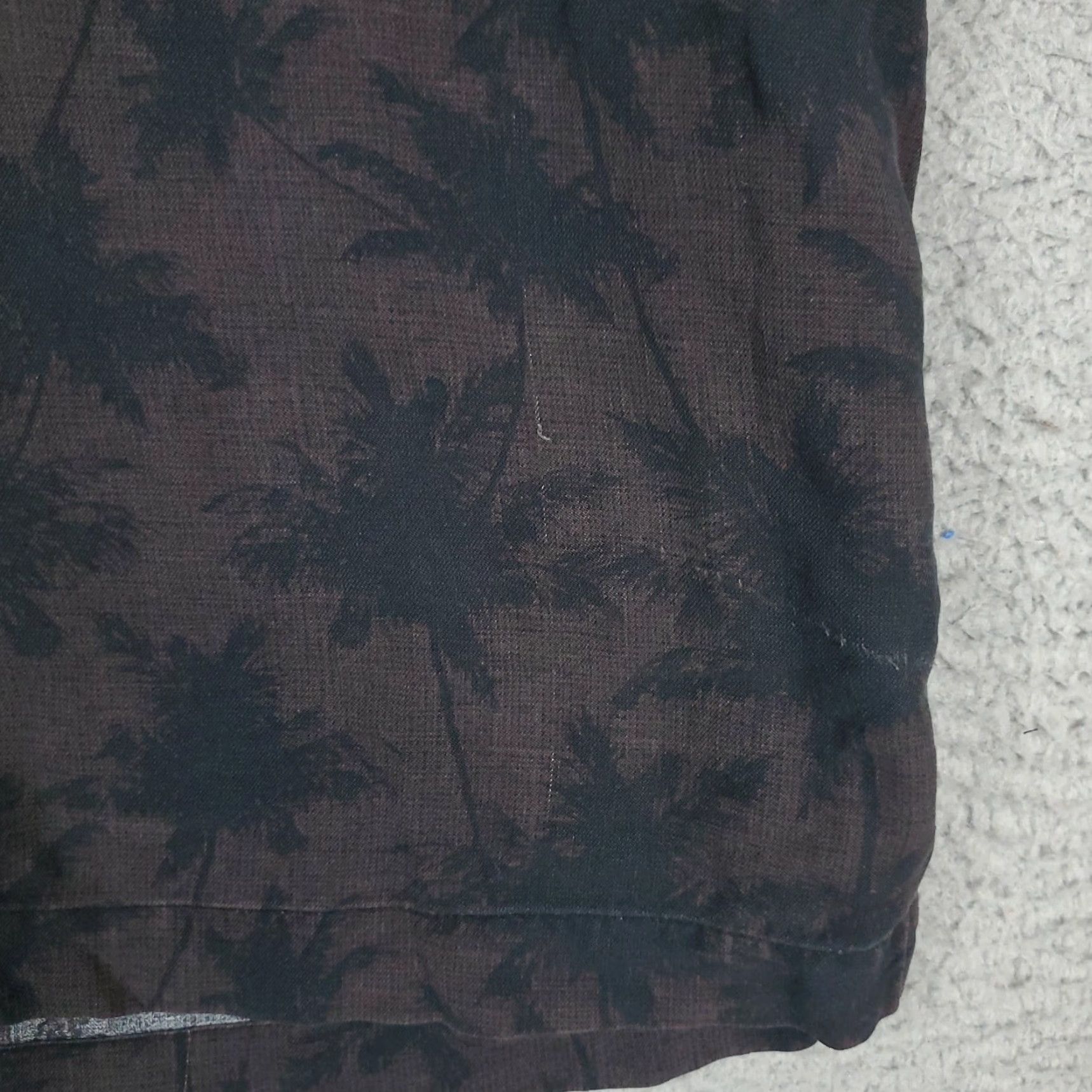 Nat Nast Nat Nast Black Brown Casual Mens Short Sleeve Button Up Shirt Large Size Silk Cotton Floral Pattern Size US L / EU 52-54 / 3 - 5 Thumbnail