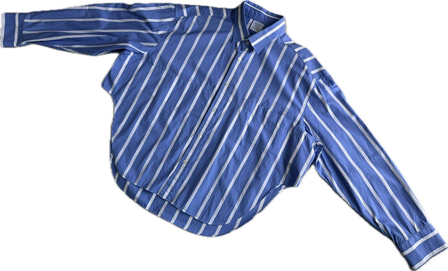 Vetements Vetements C Shape Balloon Button Down Shirt Blue Demna  