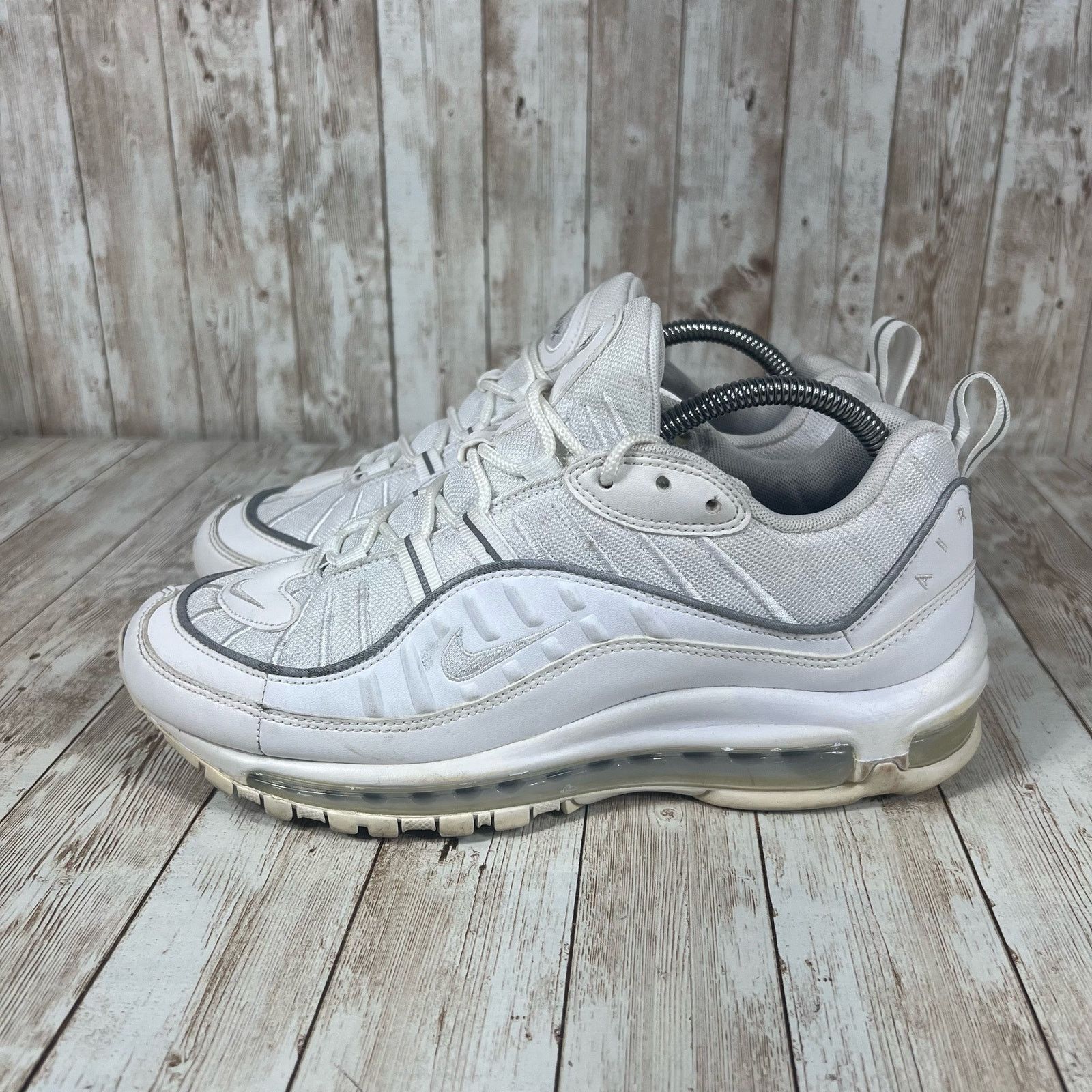 Nike Nike Air Max 98 White Grey Trainers Size 9.5 AH6799-114 Size US 9.5 / IT 39.5 - 2 Thumbnail