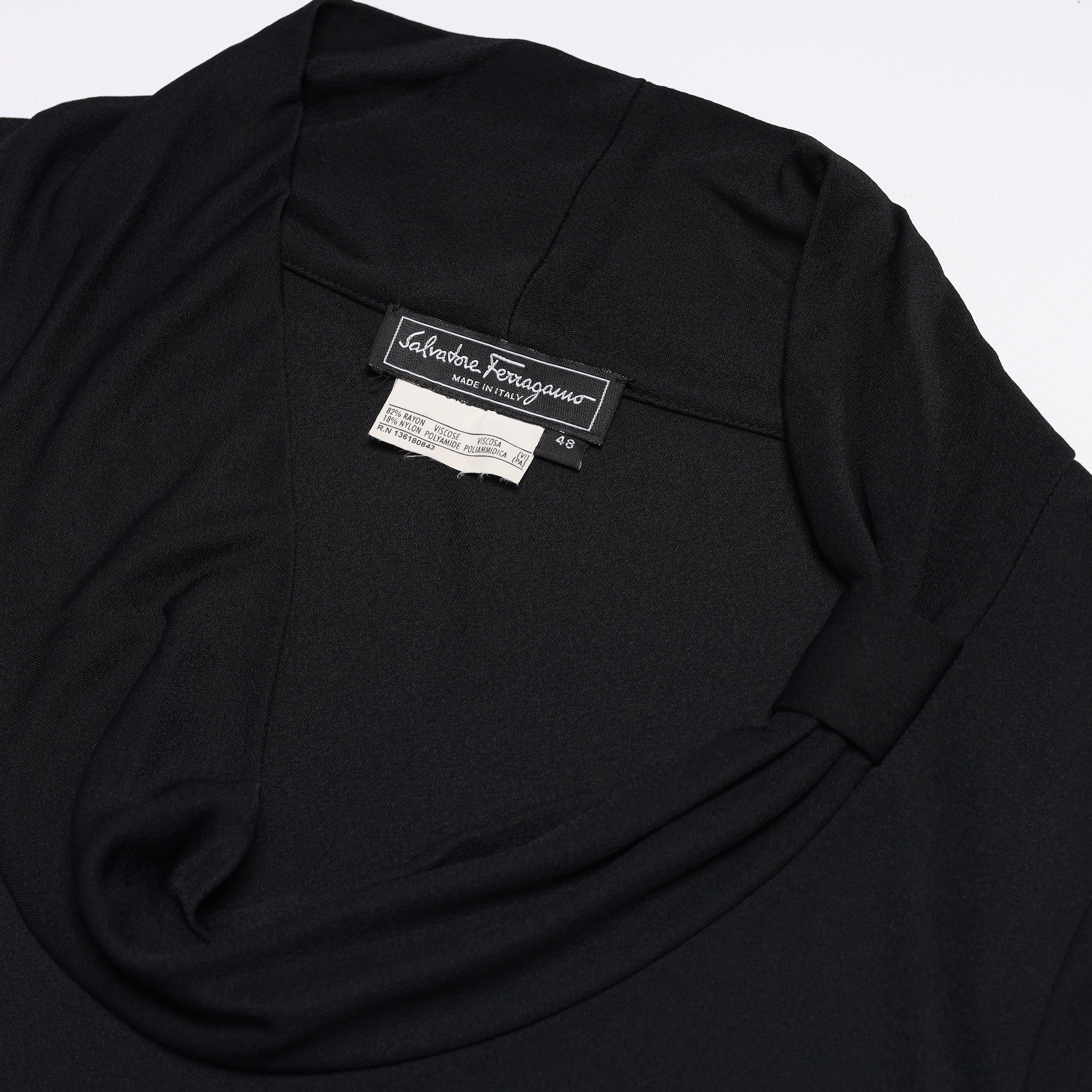 Salvatore Ferragamo Salvatore Ferragamo Viscose Nylon Long sleeve Blouse Size XL / US 12-14 / IT 48-50 - 4 Thumbnail