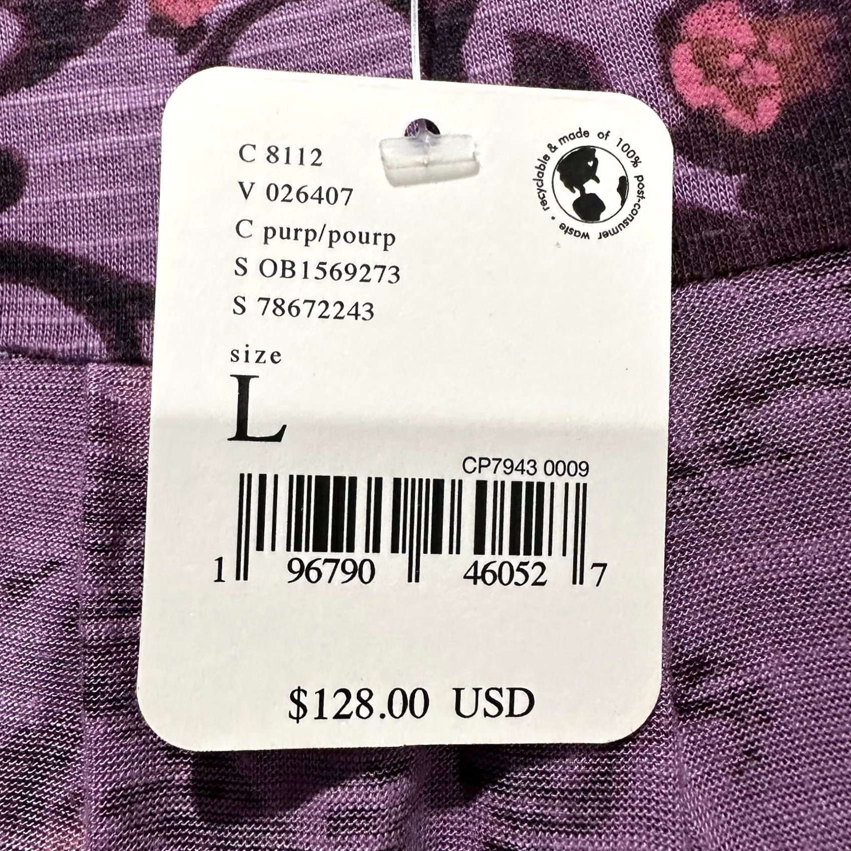 Free People NWT Free People Blouse Women L Purple Floral Bridgette Tunic Ruched Flowy Size L / US 10 / IT 46 - 4 Thumbnail
