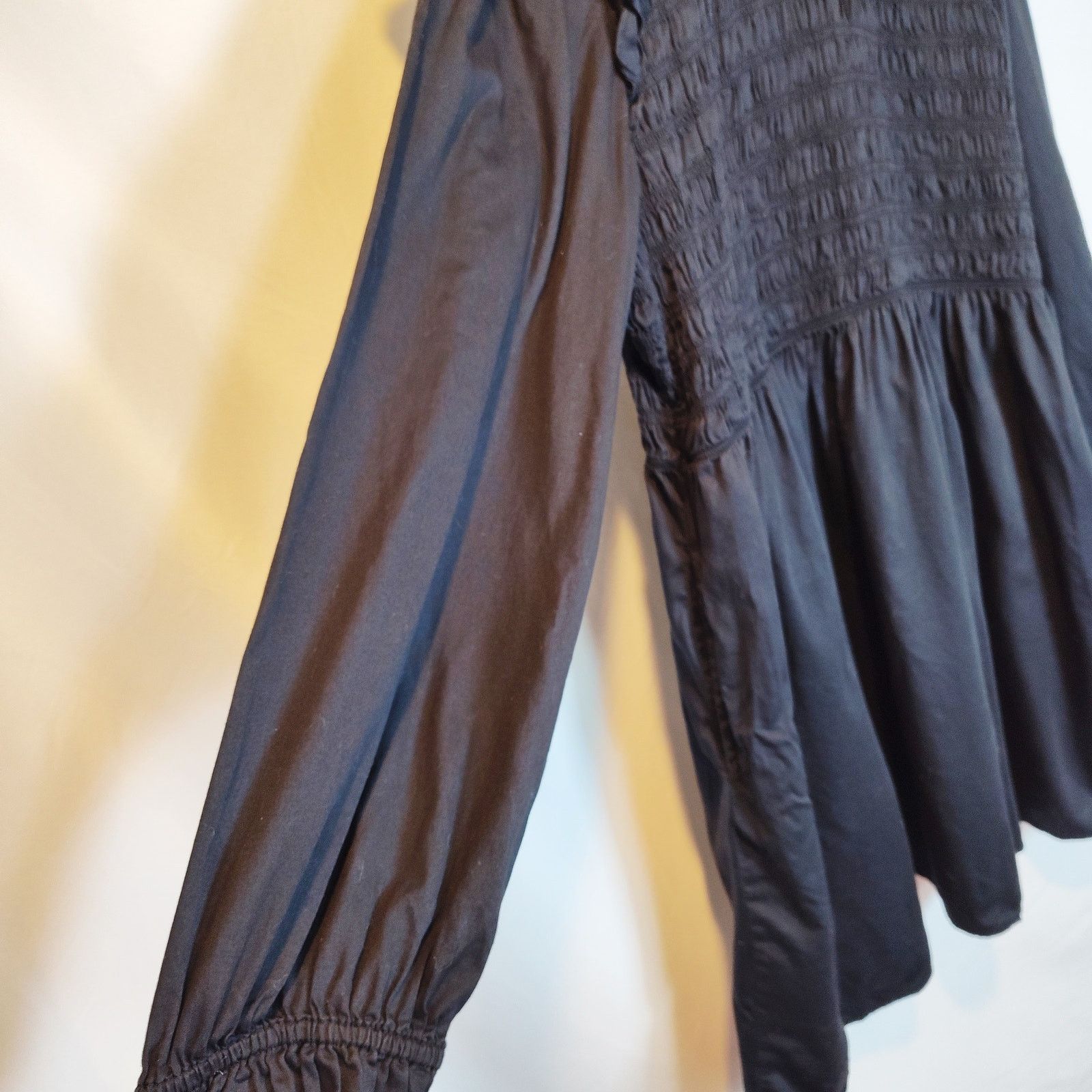 Gap GAP XXL Black Smocked Dress Ruffle Neck Long Sleeve Size XXL / US 16-18 / IT 52-54 - 3 Thumbnail