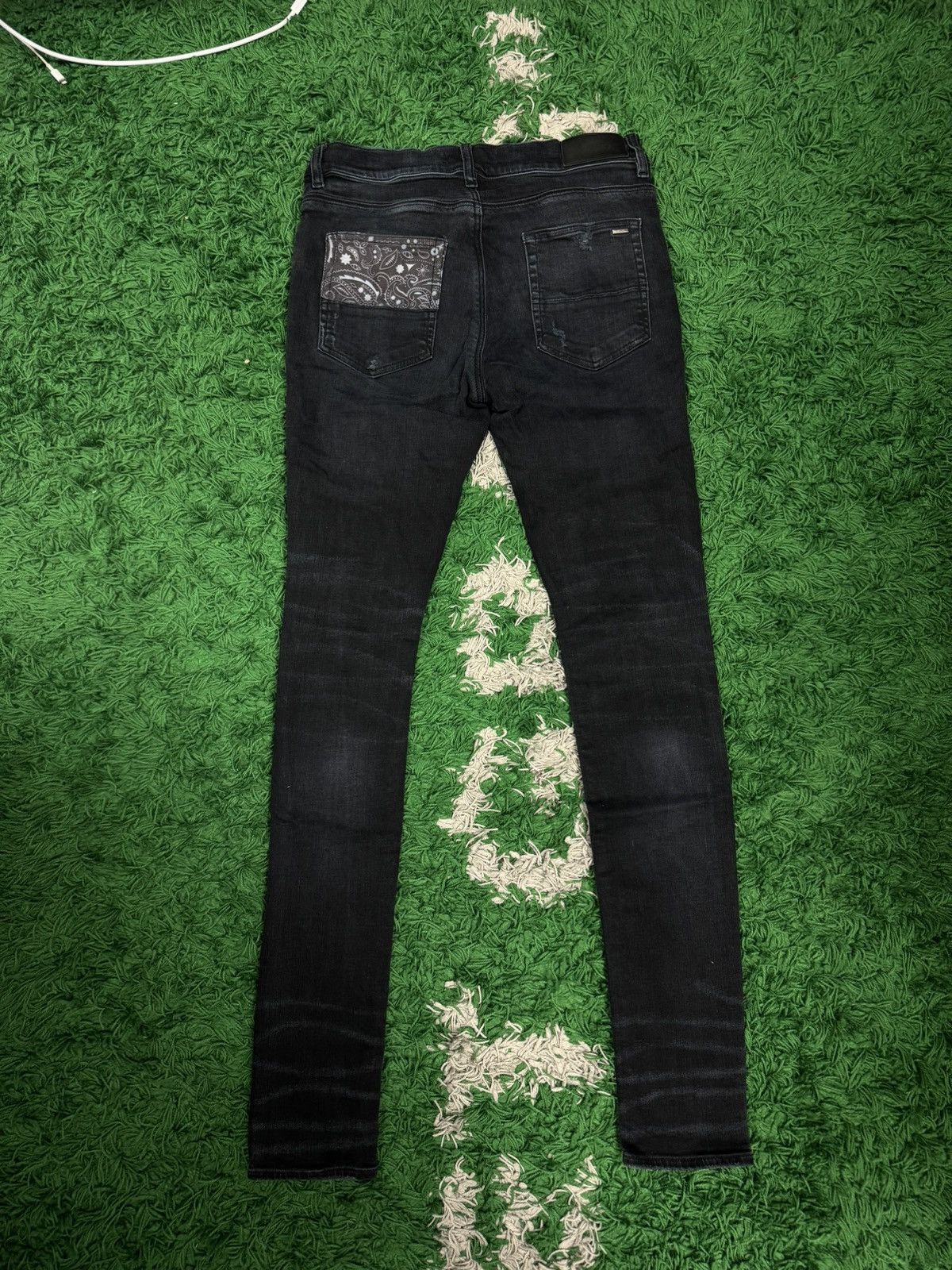 Jeans Amiri Thrasher Bandana Khaki - Taille 32 (Homme) - Occasion Très Bon état