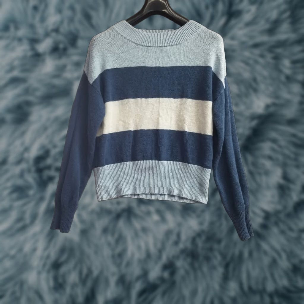 Lucky Brand Lucky Brand Sweater Women Pullover Knit Striped Casual Blue Size Small Size S / US 4 / IT 40 - 1 Thumbnail