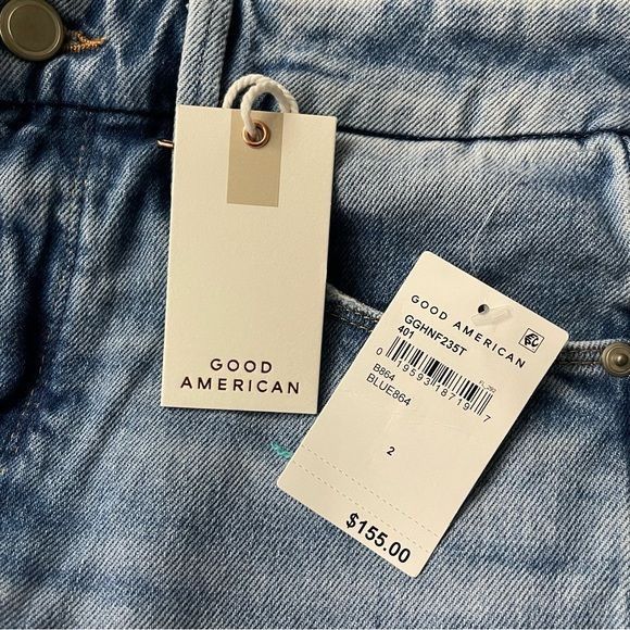 Good American NWT Good American The Weekender Jeans Light Wash Straight Sz Size 26" / US 2 / IT 38 - 5 Thumbnail