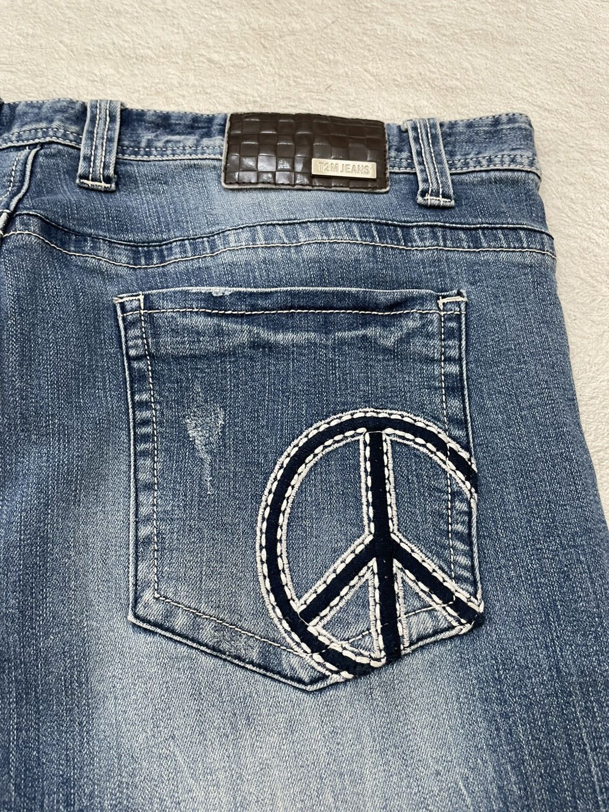 Japanese Brand 2000s TBJ Japanes Mudwash Denim Loose Y2K Embroidered Size US 40 / EU 56 - 10 Thumbnail