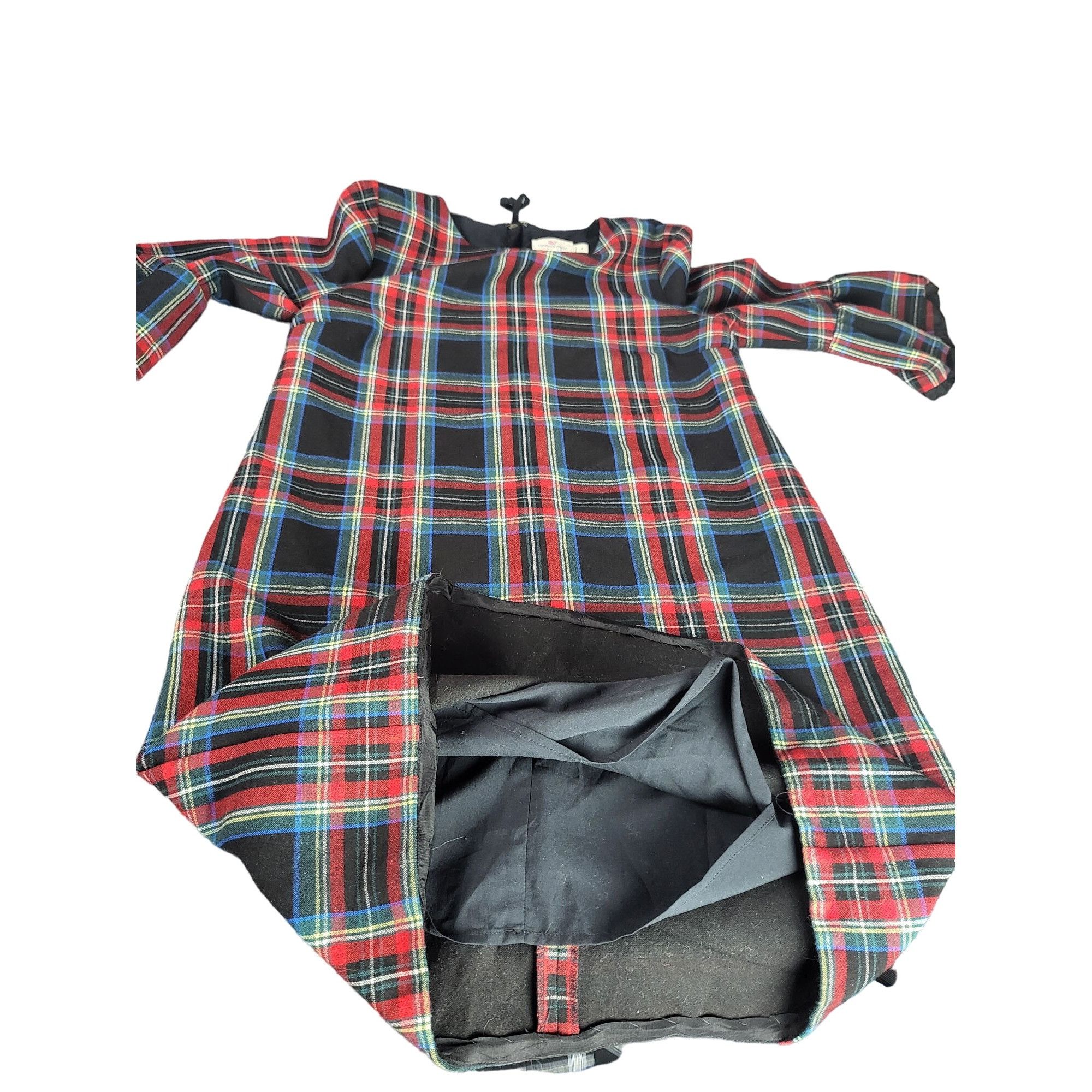 Vineyard Vines Vineyard Vines Jolly Plaid Greenwich Flutter Sleeve Shift Dr Size S / US 4 / IT 40 - 7 Thumbnail