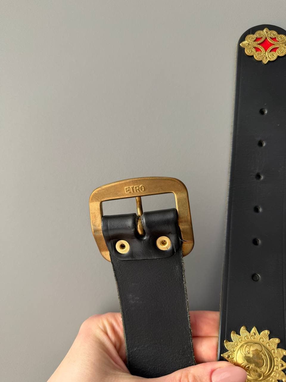 Etro ETRO Leather Belt Black 115/130 Size ONE SIZE - 10 Thumbnail