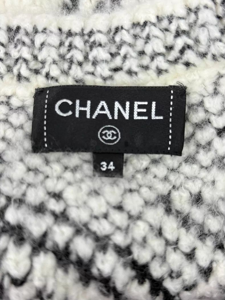 Chanel Chanel Black and white plaid cashmere knitted cardigan jac Size XXS / US 00 / IT 34 - 4 Thumbnail